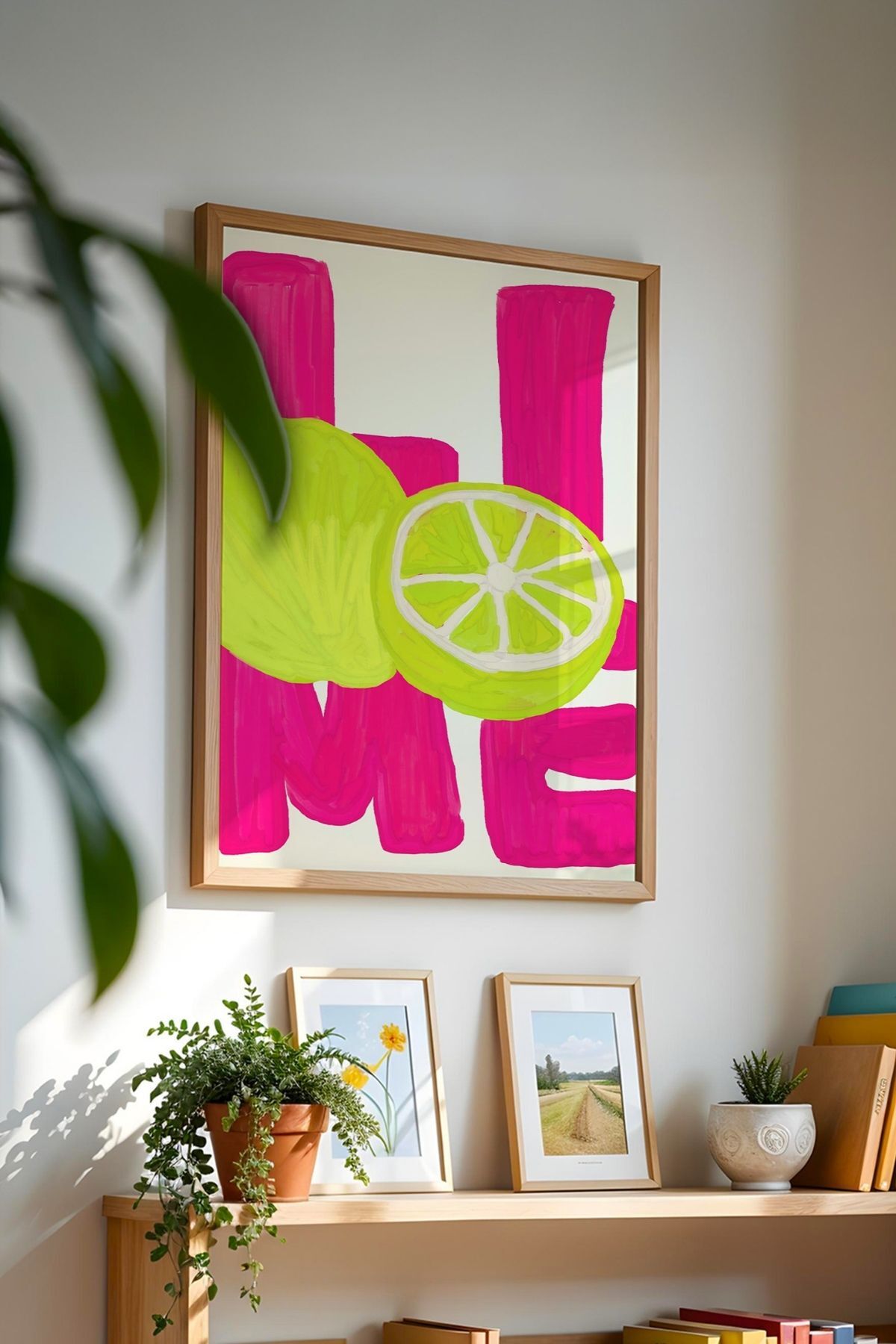 Lime Limon Tablo Yazılı Modern Mutfak Poster Pop Art Meyve Duvar Dekoru Çerçevesiz