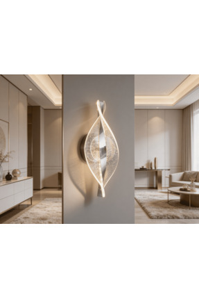 DizaynLED Gümüş Sarmal Modern Duvar Aplik Duvar Lambası İç Mekan Duvar Apliği...