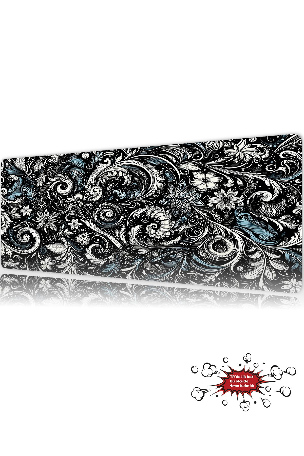 Baroque Garden Gaming Player XL Mouse Pad Mousepad 90x40 cm 3Mm Stitched Model