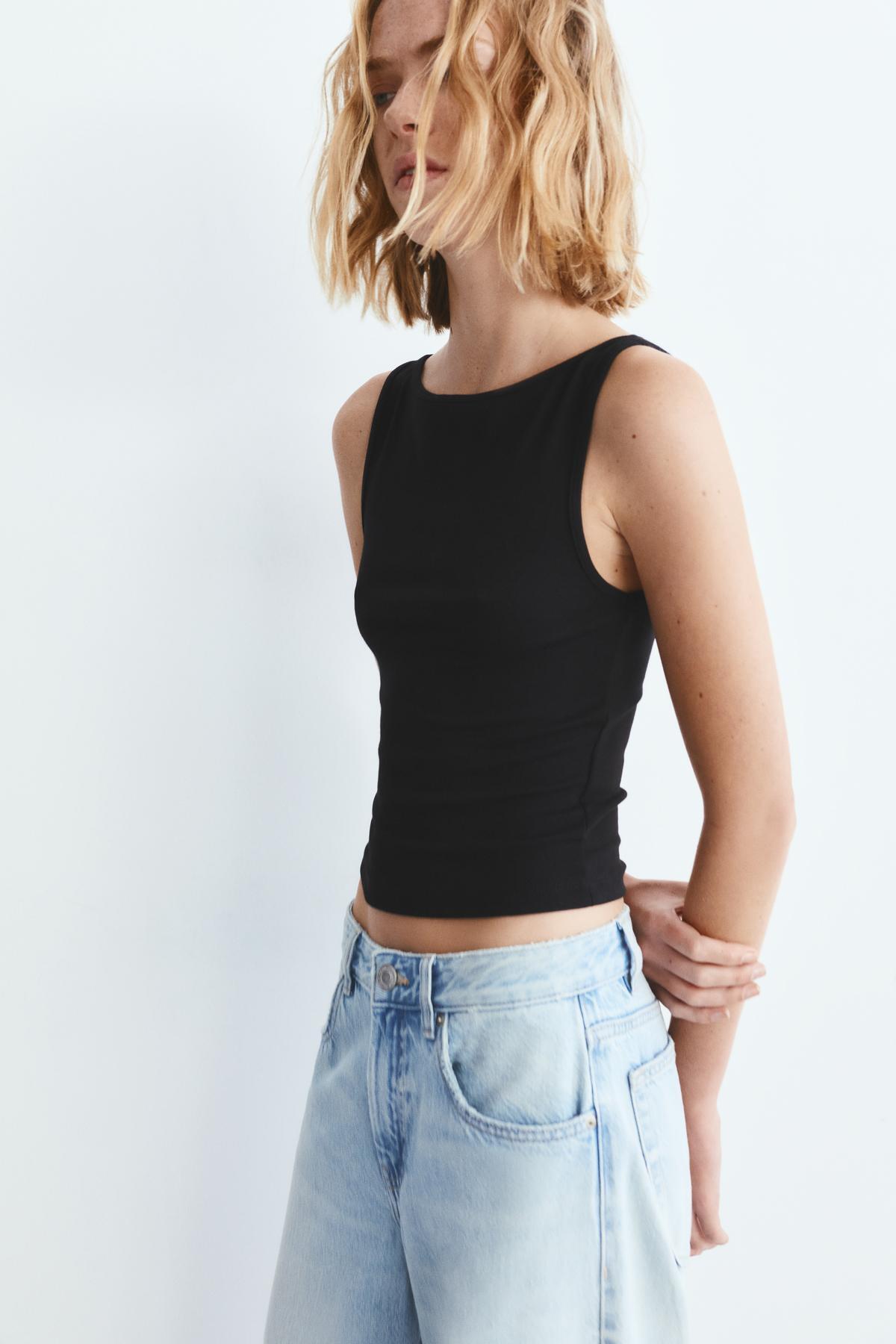 Wide collar tank top
