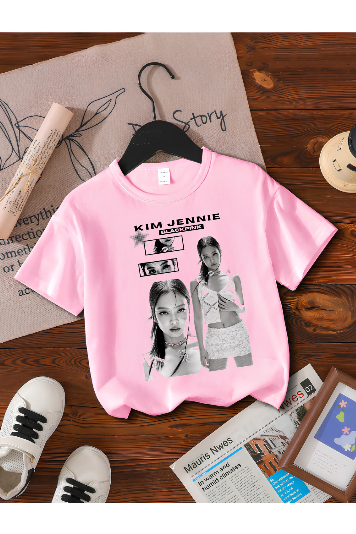 JENNIFER FROM BLACKPINK PRINTED 100% COTTON REGULAR MOLD CHILDREN AND YOUNG TSHIRT