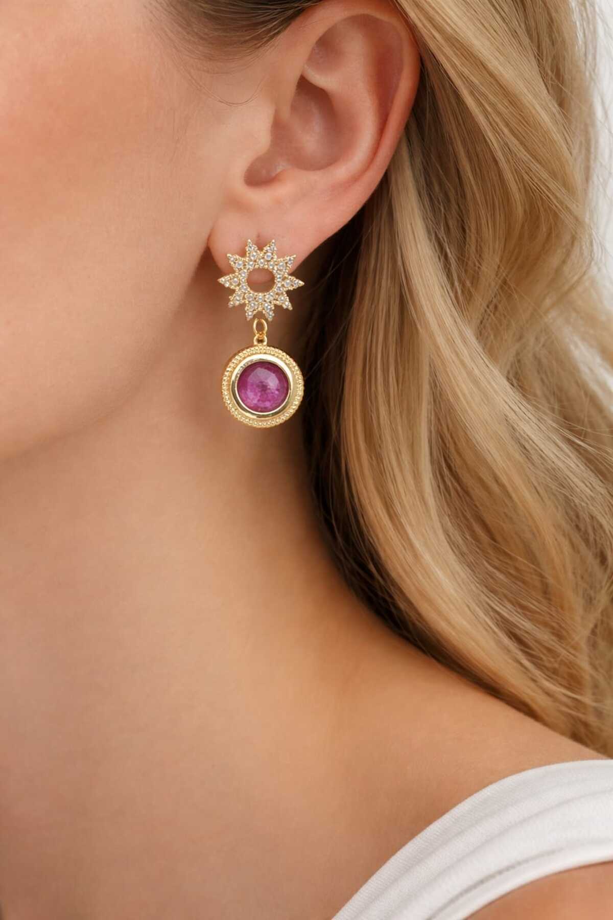 Feyz Celestial Ruby Earrings