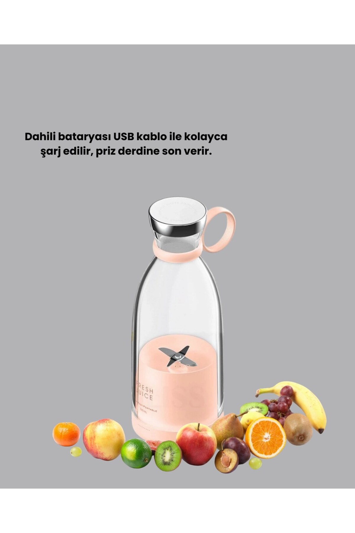 Pazarcan Çevre Dostu Cam Gövdeli Kablosuz Smoothie Blender fotoğrafı 4 (önizleme)