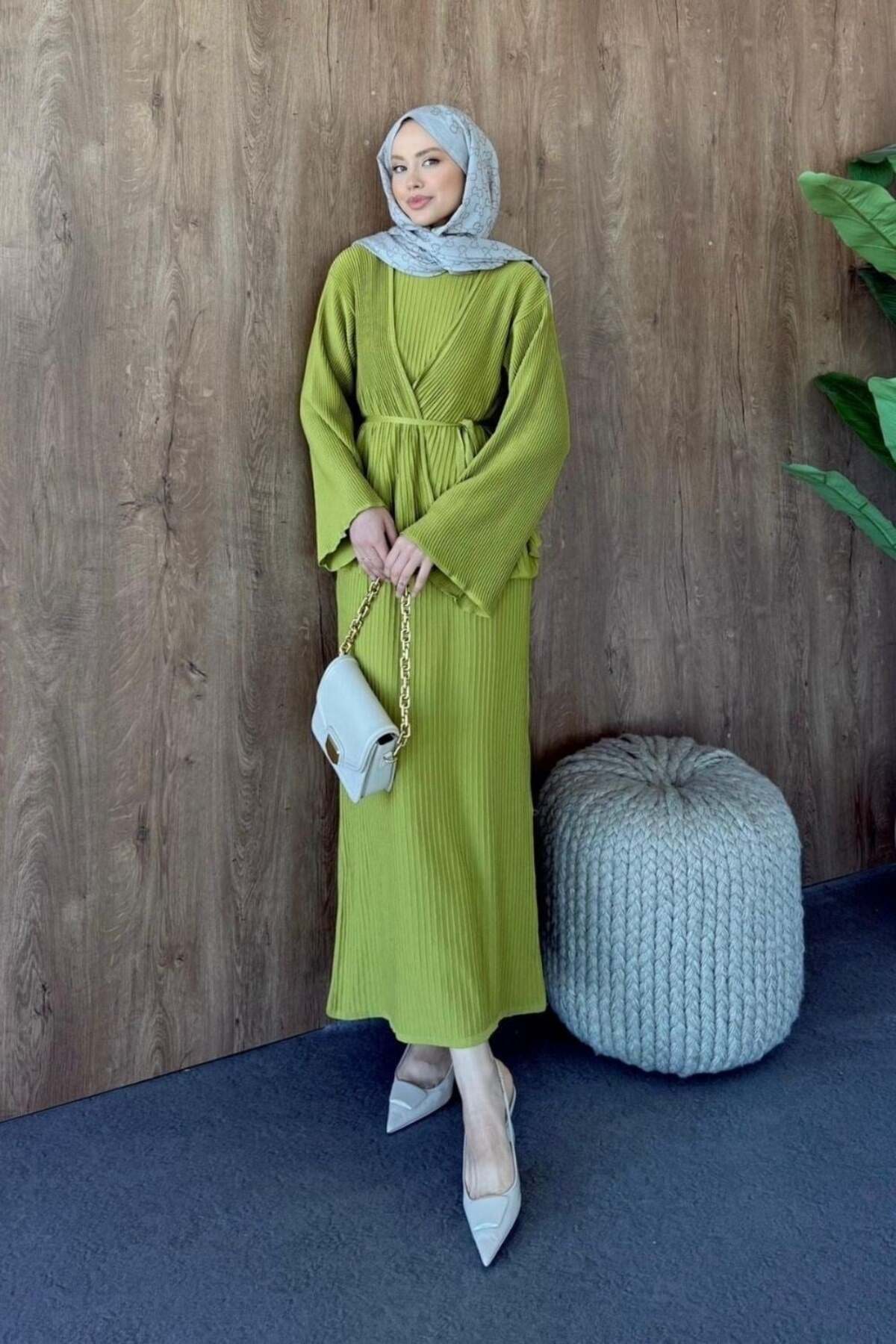Medusa Gilet Dress Oil Green