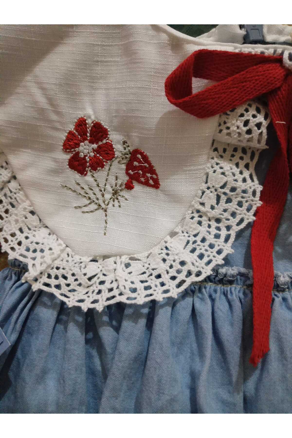 Noy Noy Noynoy Kot Jile Elbise Nakış Yakalı ve Çoraplı Set fotoğrafı 4 (önizleme)