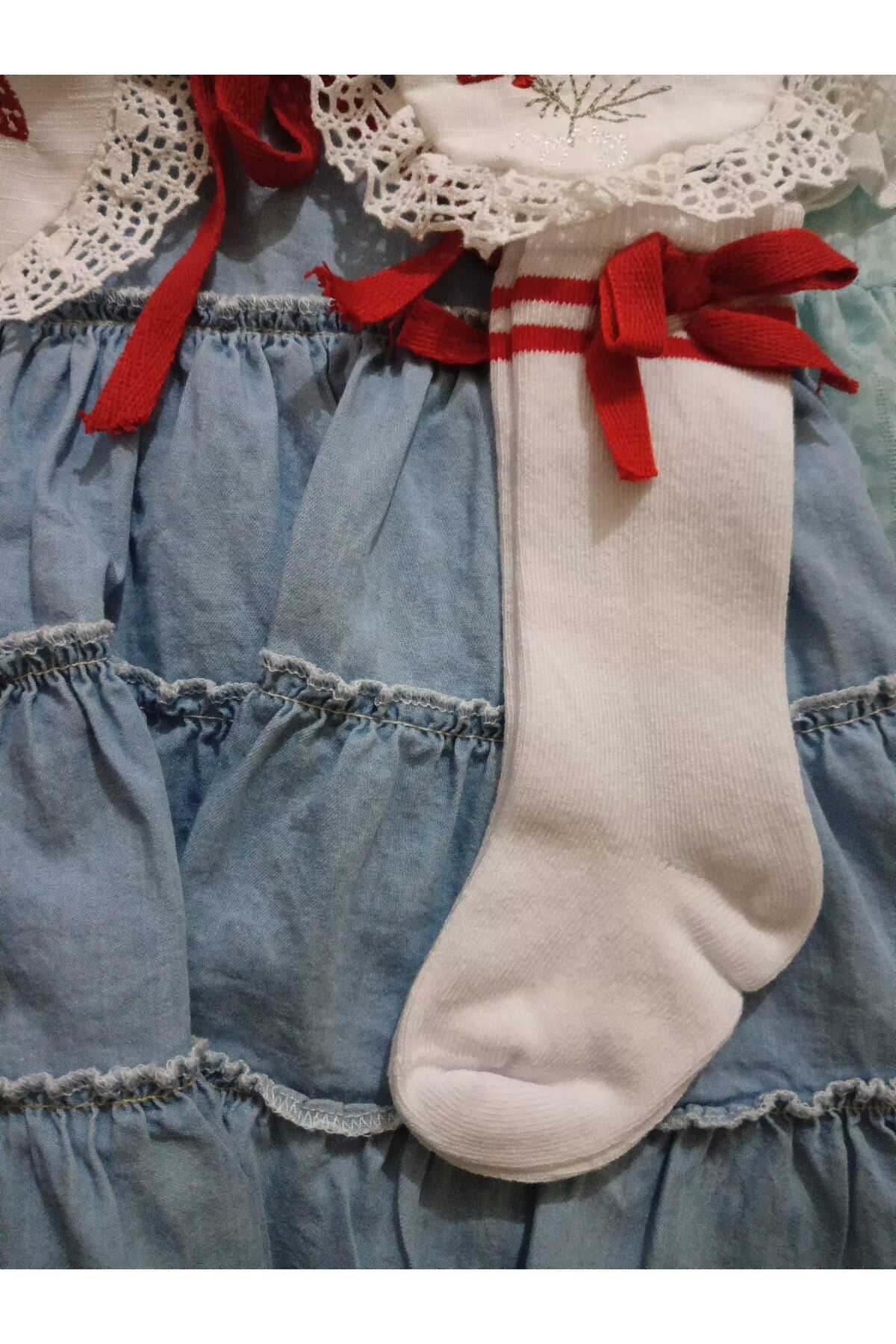 Noy Noy Noynoy Kot Jile Elbise Nakış Yakalı ve Çoraplı Set fotoğrafı 3 (önizleme)