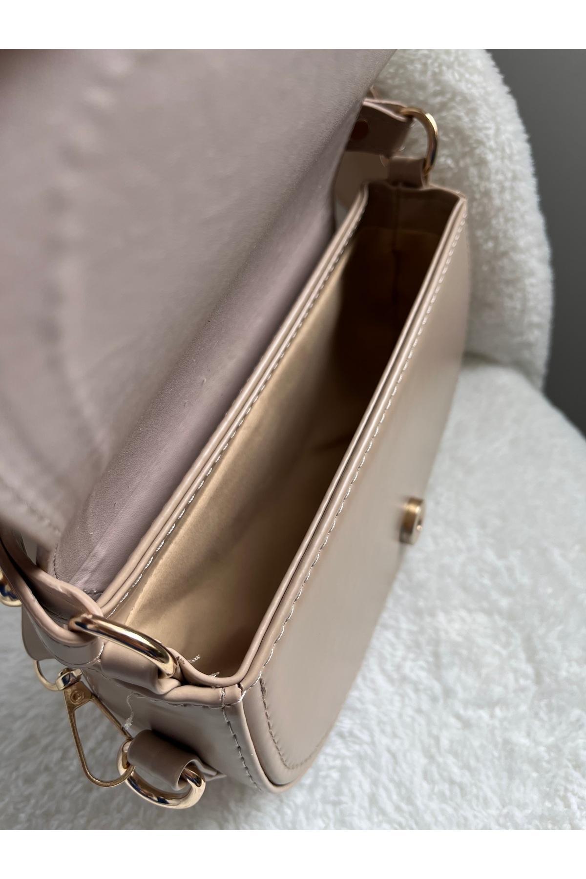 PelA bagdesign Postacı Model Kadın El Çantası Bej görsel 3