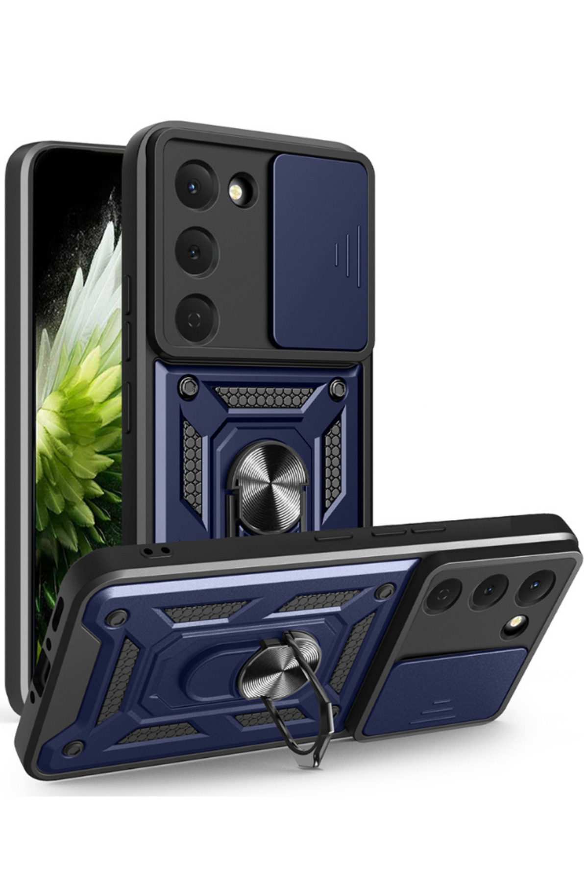 Tecno Spark 40 Pro Compatible Case Camera Shock Absorbing Armor Protective Cover with Sliding Ring