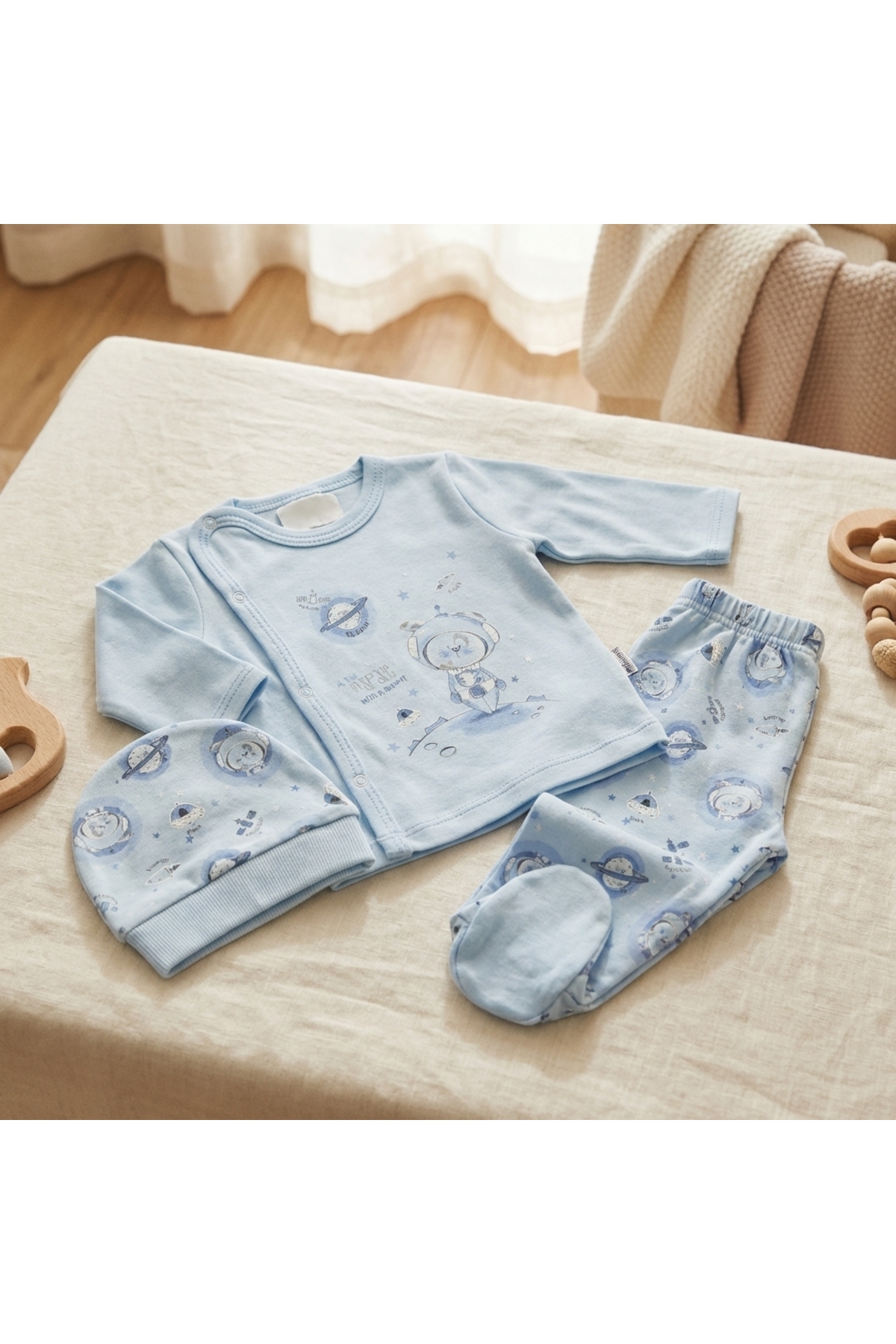 artemoris Unisex 0/3 Ay Kendinden Eldivenli Pijama Takımı fotoğrafı 5 (önizleme)