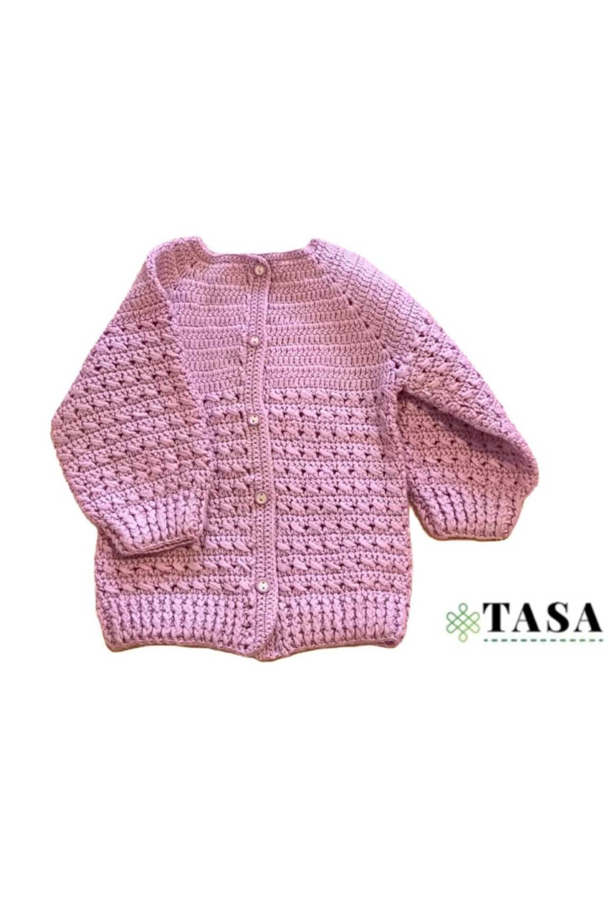 TASA Kız Bebek Pembe Hırka Handmade fotoğrafı 3 (önizleme)