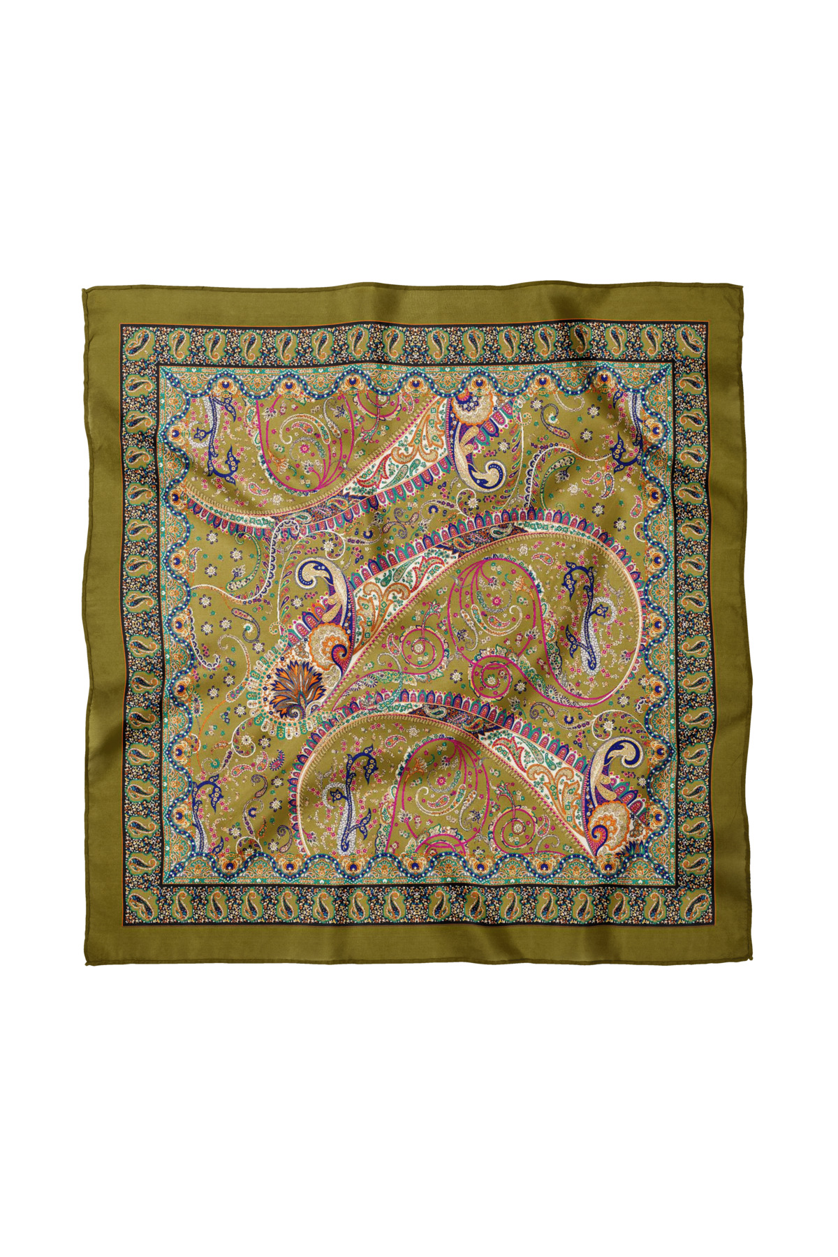 Sultan İpek Şal Desenli Fular / Bandana 50x50cm