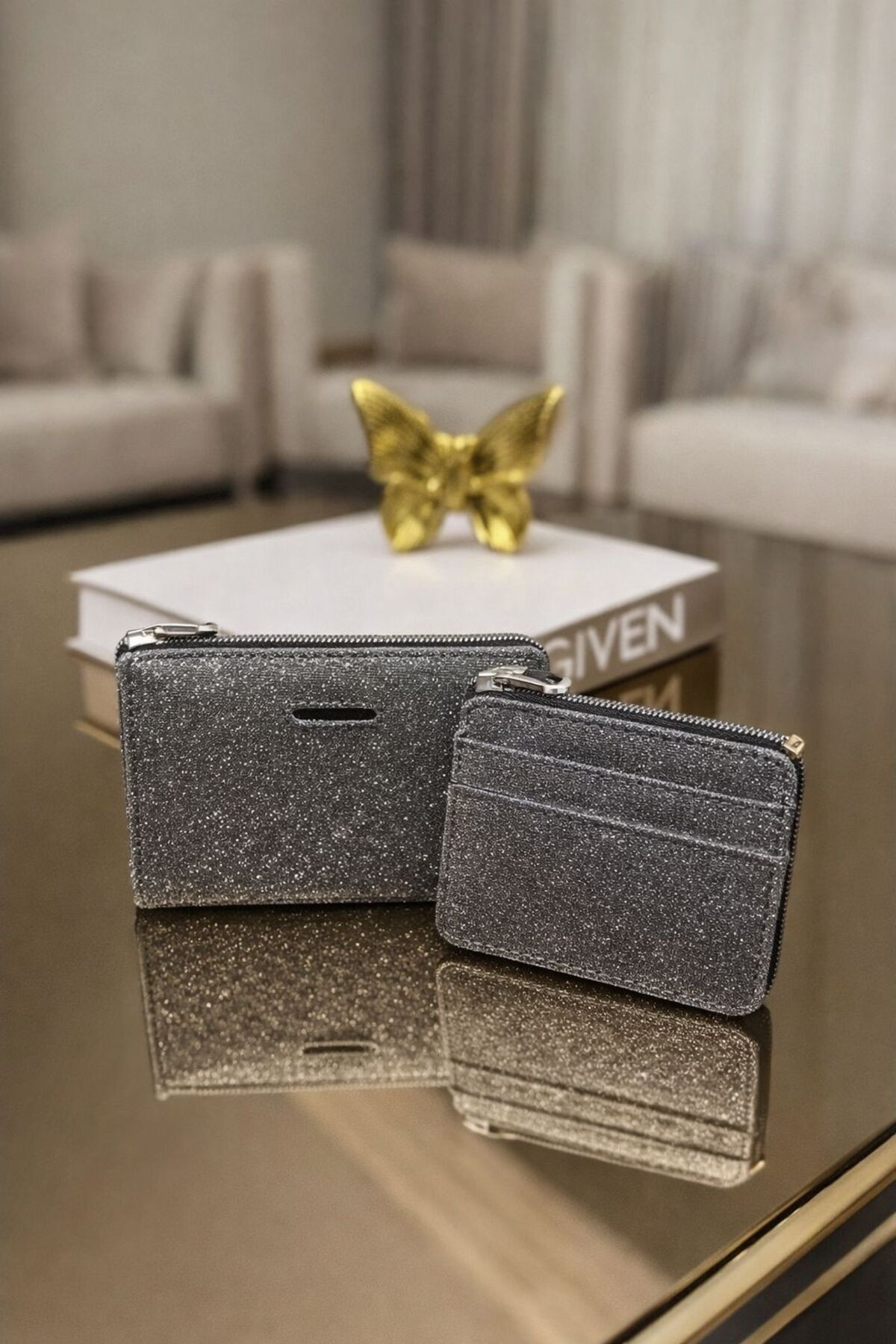 NEW SEASON GLITTER WALLET+WOMEN'S WALLET WITH CARD
