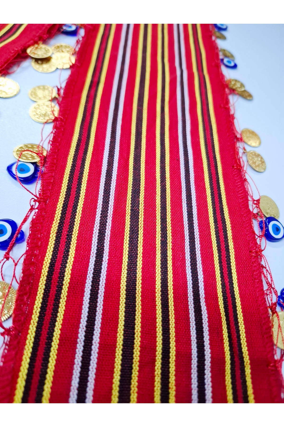 ASYA PAZARLAMA Karadeniz Bandana, Dolu Nazar Boncuklu Ve Liralı Keşan, Fular, Şal, Saç Bandı, Bandana, Puşi görsel 5
