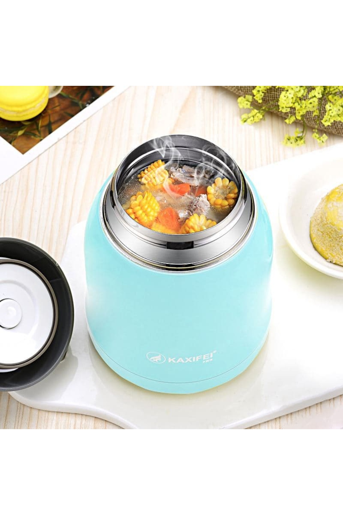 bentopia Paslanmaz Çelik Yemek Termosu - 600 ml- Bebek Mama Saklama Termosu fotoğrafı 4 (önizleme)