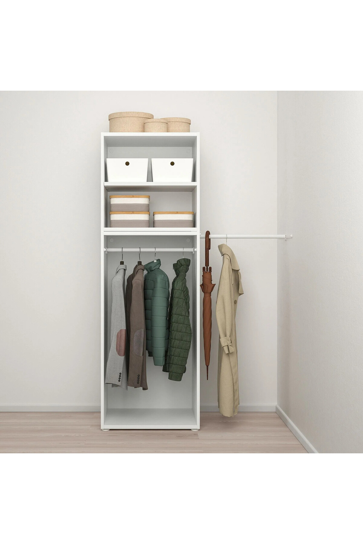 IKEA Beyaz Fonksiyonel Kapaklı Gardırop 107x57x181 cm - Fiyatı