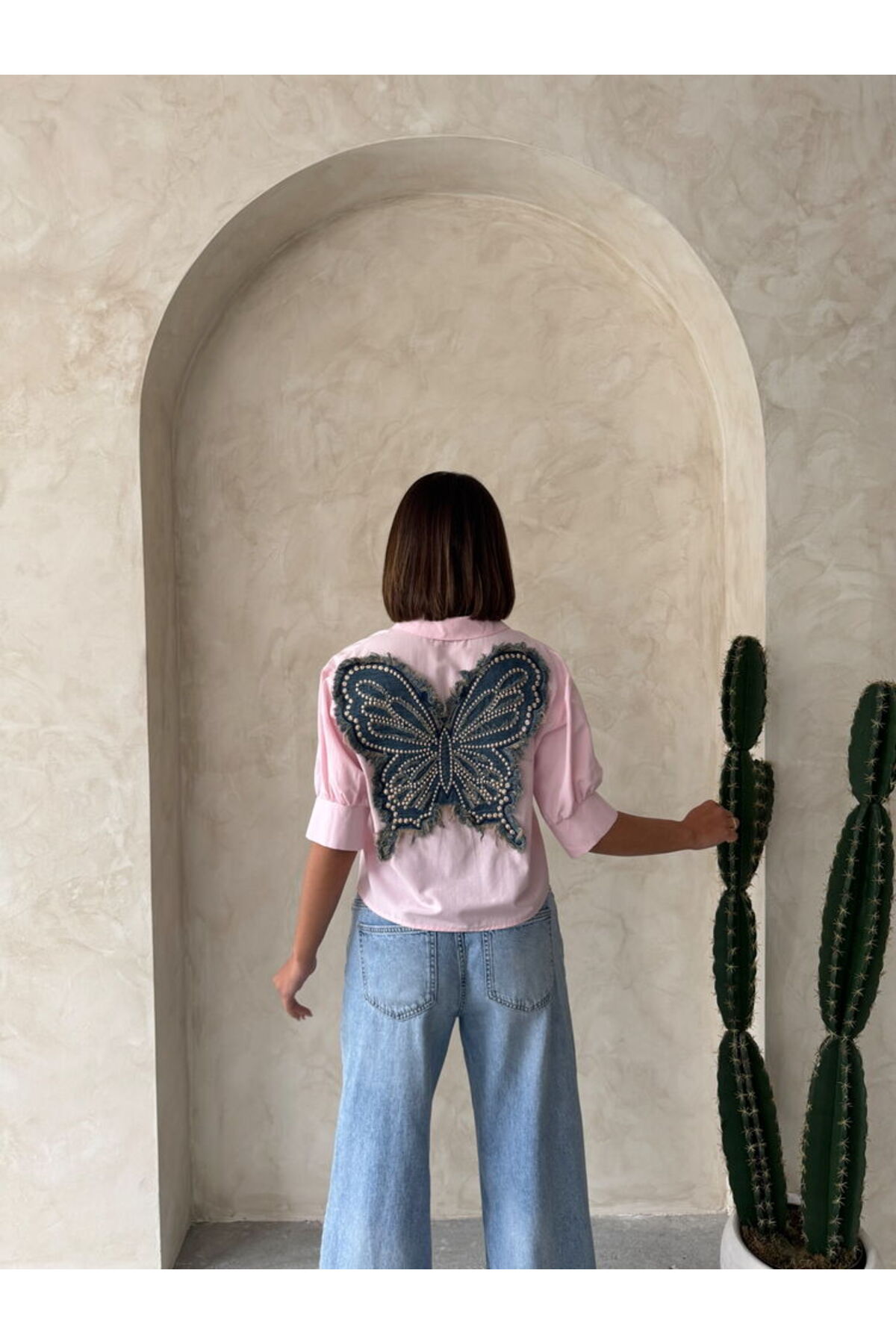 VERYMODA  Arkası Kelebek Detaylı Gömlek Sarı | D2787 - Görsel 5