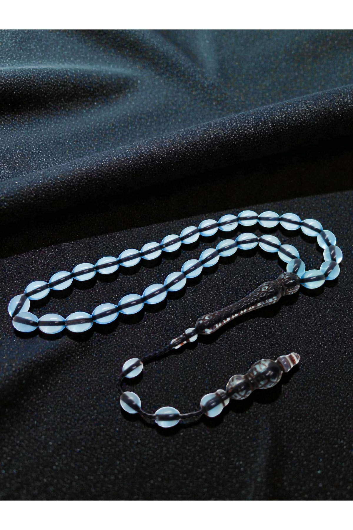 Craft Imam Pen Workmanship Barley Cut Powder Amber Rosary Custom Color Blue Rosary