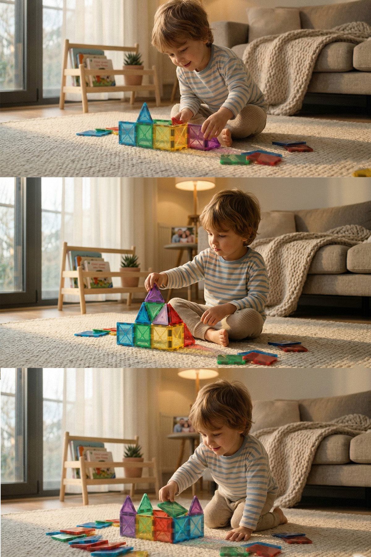 DENAPCAL Manyetik Yapı Blokları 55 Parça Mıknatıslı Bloklar 3+ Yaş Eğitici Oyuncak, Manyetik Oyuncak fotoğrafı 5 (önizleme)