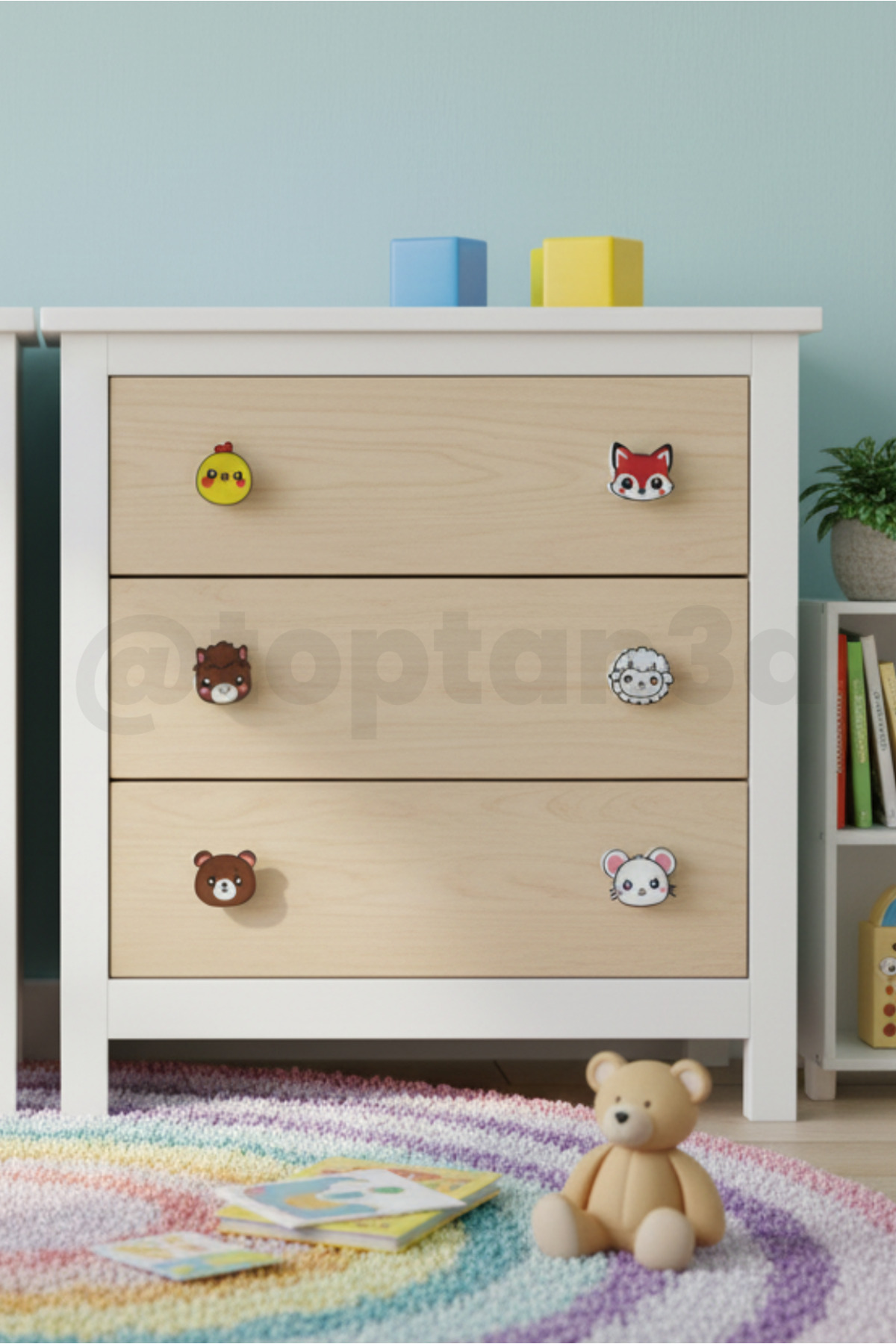 Toptan3D 16'lı Sevimli Hayvan Seti - Çocuk Odası Dolap Kulpları (16 Adet) fotoğrafı 2 (önizleme)