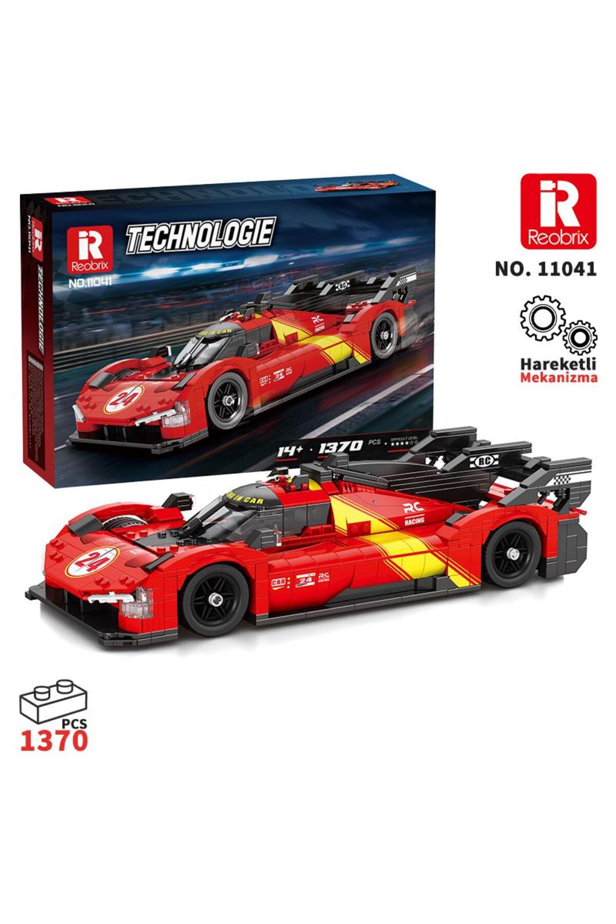 REOBRIX Technic 11041 1/12 Ferrari 499P Araba Yaratıcı Yapı Blok