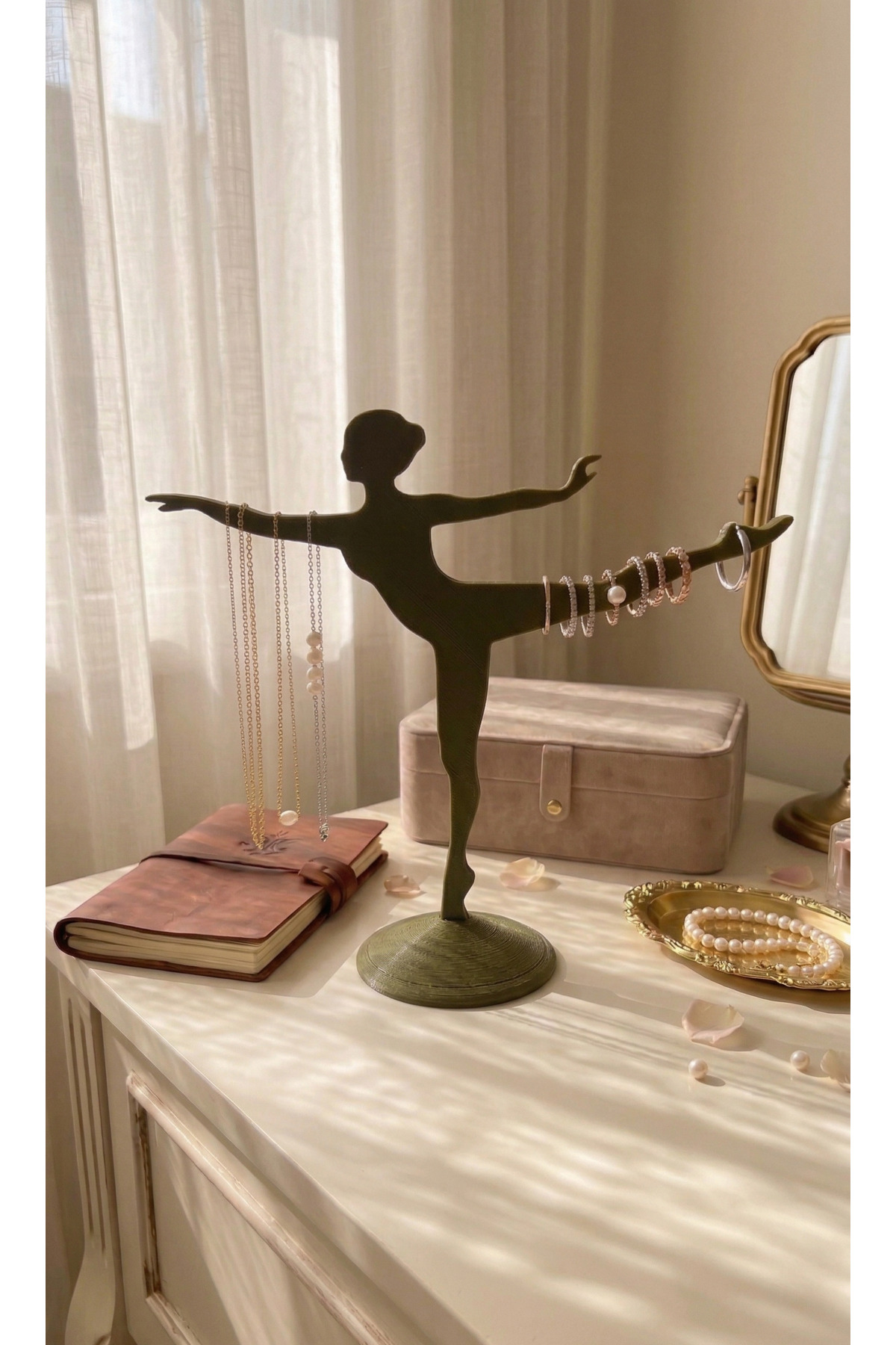 Decorative Ballerina Design Jewelry Stand, Organizer, Ring/Earring/Necklace/Jewelry Hanger - Hard Plastic