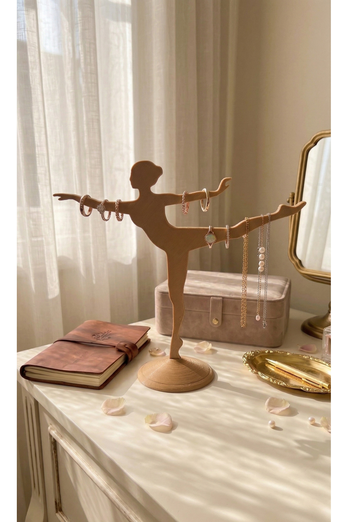 Decorative Ballerina Design Jewelry Stand, Organizer, Ring/Earring/Necklace/Jewelry Hanger - Hard Plastic