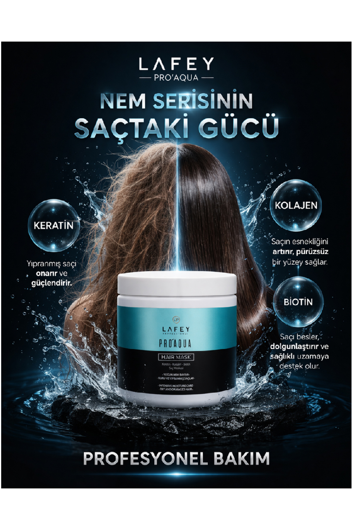 PROAQUA Yoğun Nem & Derin Bakım Saç Maskesi 500 ml — LFYAQU060542 — تصویر 3 از 3