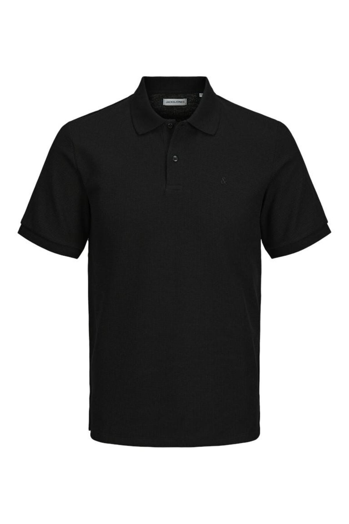 Jack & Jones 12268130 Jjeaustın Polo Ss Noos Men's Polo Collar Black T-Shirt