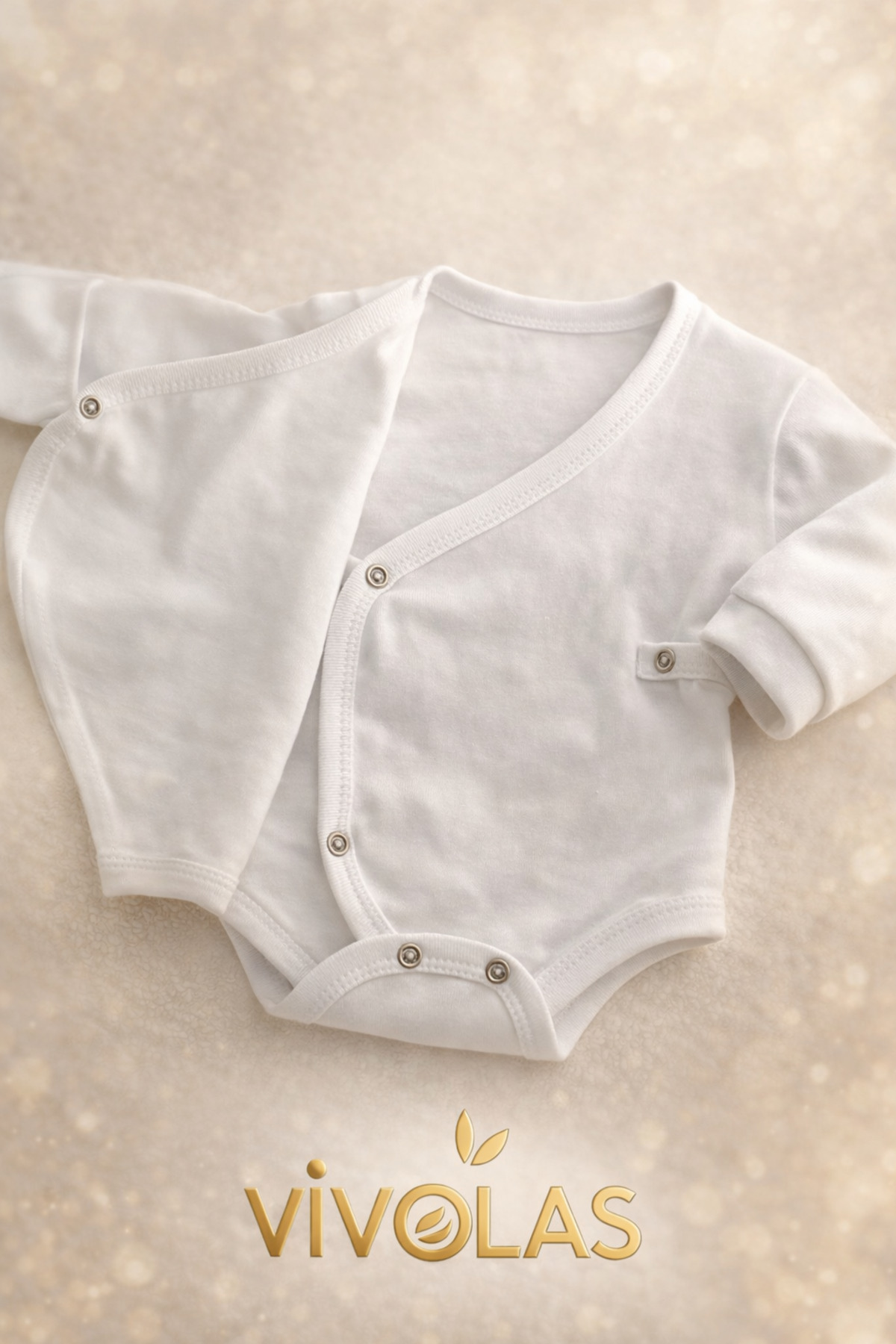 Vivolas 4’lü Yenidoğan Kruvaze Zıbın Seti Kız & Erkek %100 Pamuk Yandan Çıtçıtlı Bebek Body fotoğrafı 4 (önizleme)