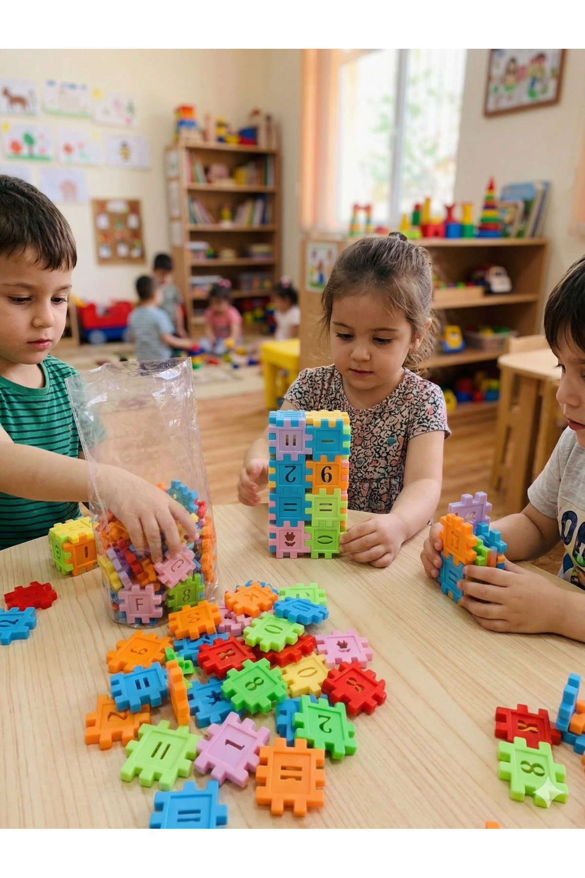 toysmilla Harf-Sayı Blok Oyuncagı Montessori Okul Öncesi +3 Yaş Yapım Seti Bul Tak Blok Eğitici fotoğrafı 2 (önizleme)