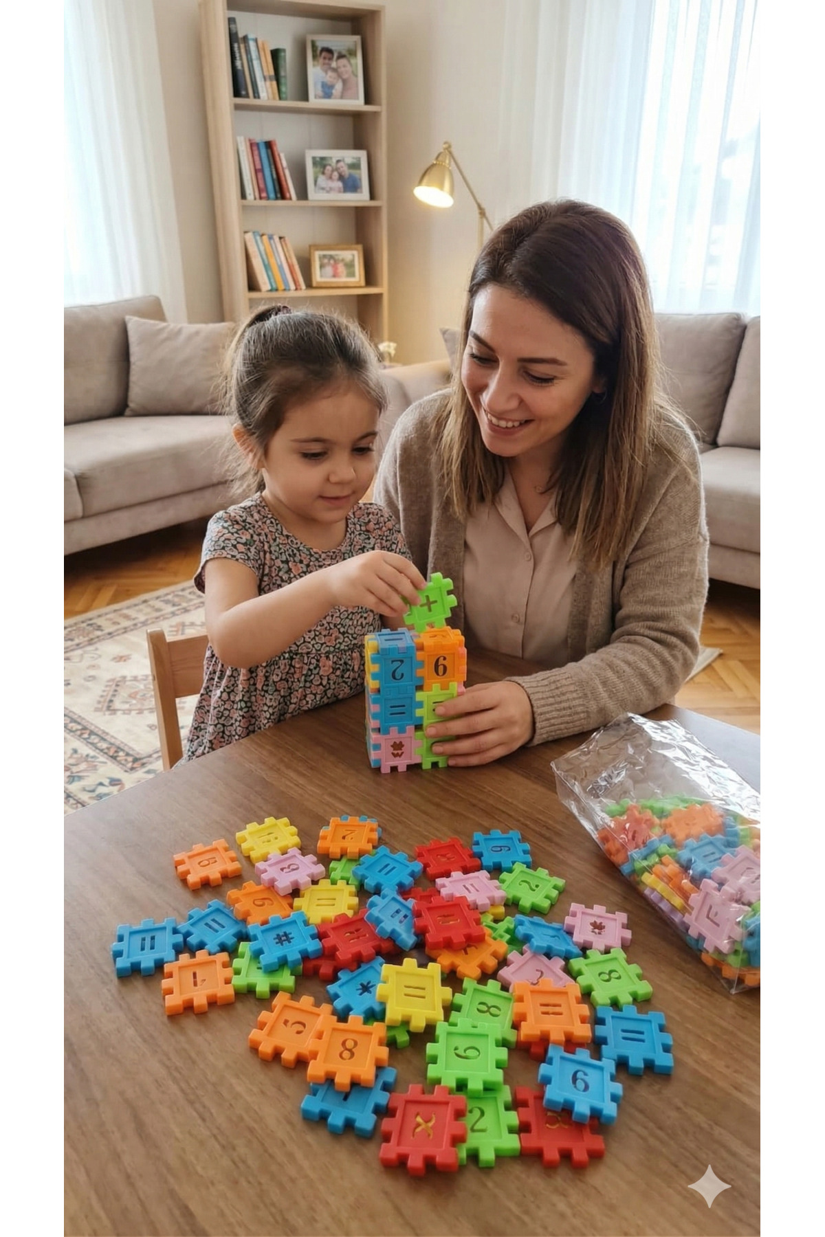 toysmilla Harf-Sayı Blok Oyuncagı Montessori Okul Öncesi +3 Yaş Yapım Seti Bul Tak Blok Eğitici fotoğrafı 3 (önizleme)