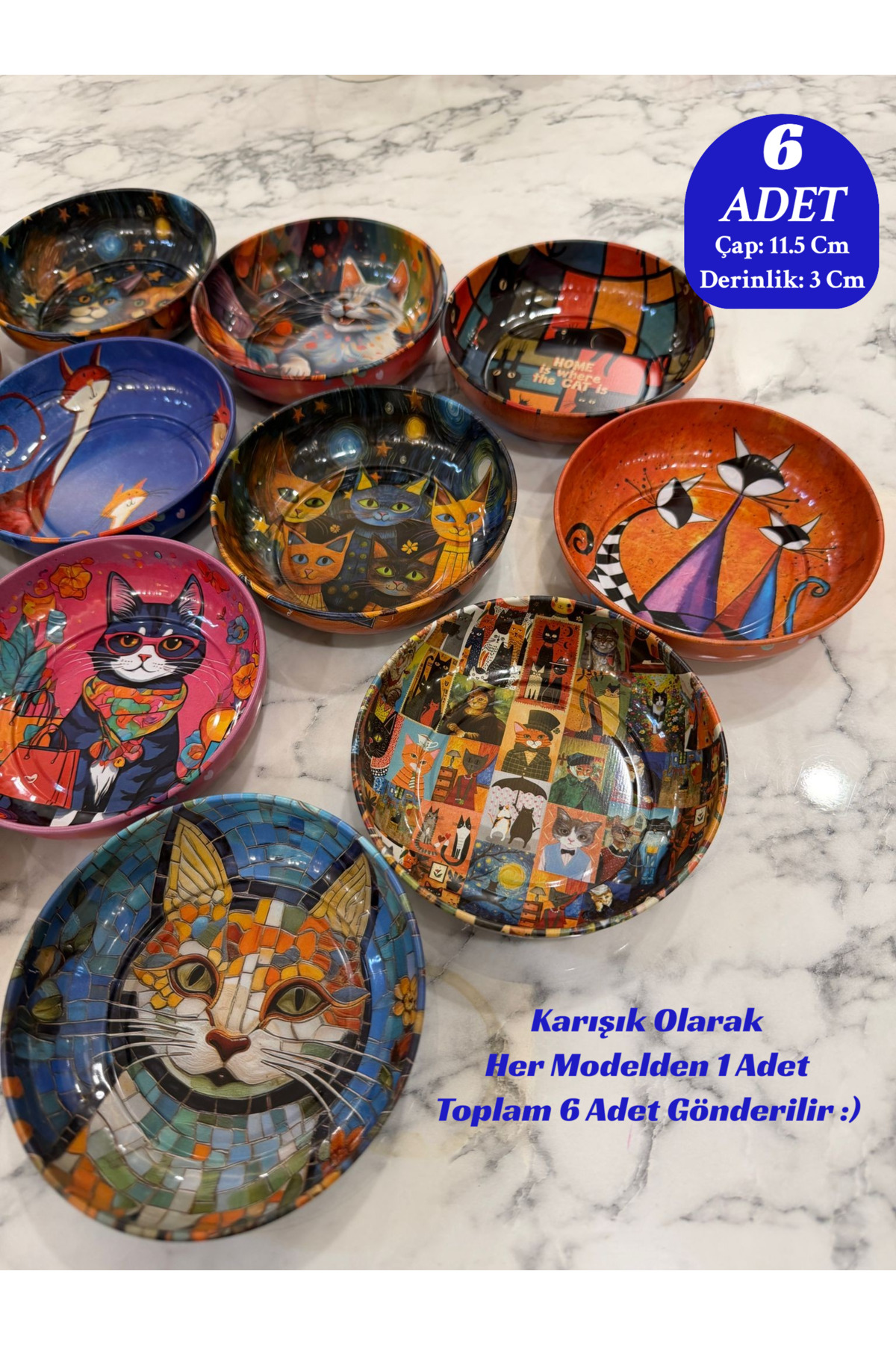 Retro Style Cat Pattern Snack Bowl Sauce Bowl | Large Metal Decorative Cat Bowl