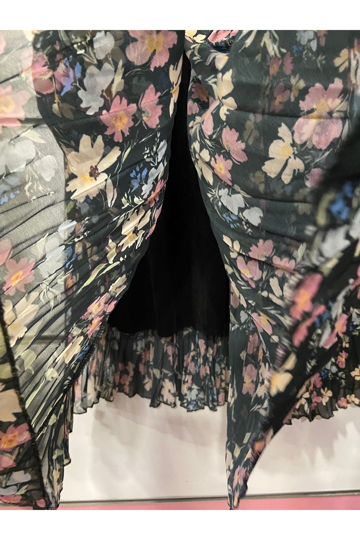 edu collection  Desenli şifon bohe Çan etek astarlı - Görsel 4