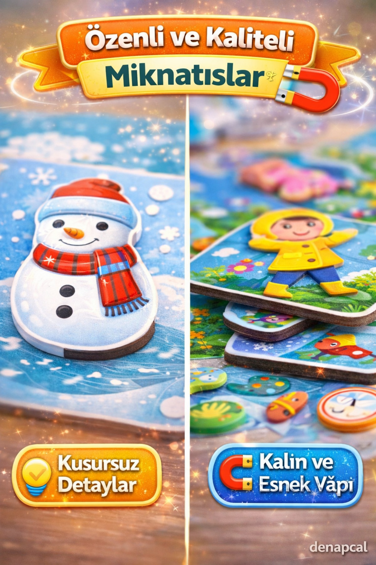 DENAPCAL Manyetik Bloklar Eğitici Puzzle Oyun Seti Kartlı Mevsimler Manyetik Eğitici Hikaye Oluşturma fotoğrafı 4 (önizleme)