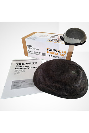 TOUPEE .tr DP7465 Bella Erkekler İçin Protez Saç, %100 Yoğunluklu Remy İnsan ...