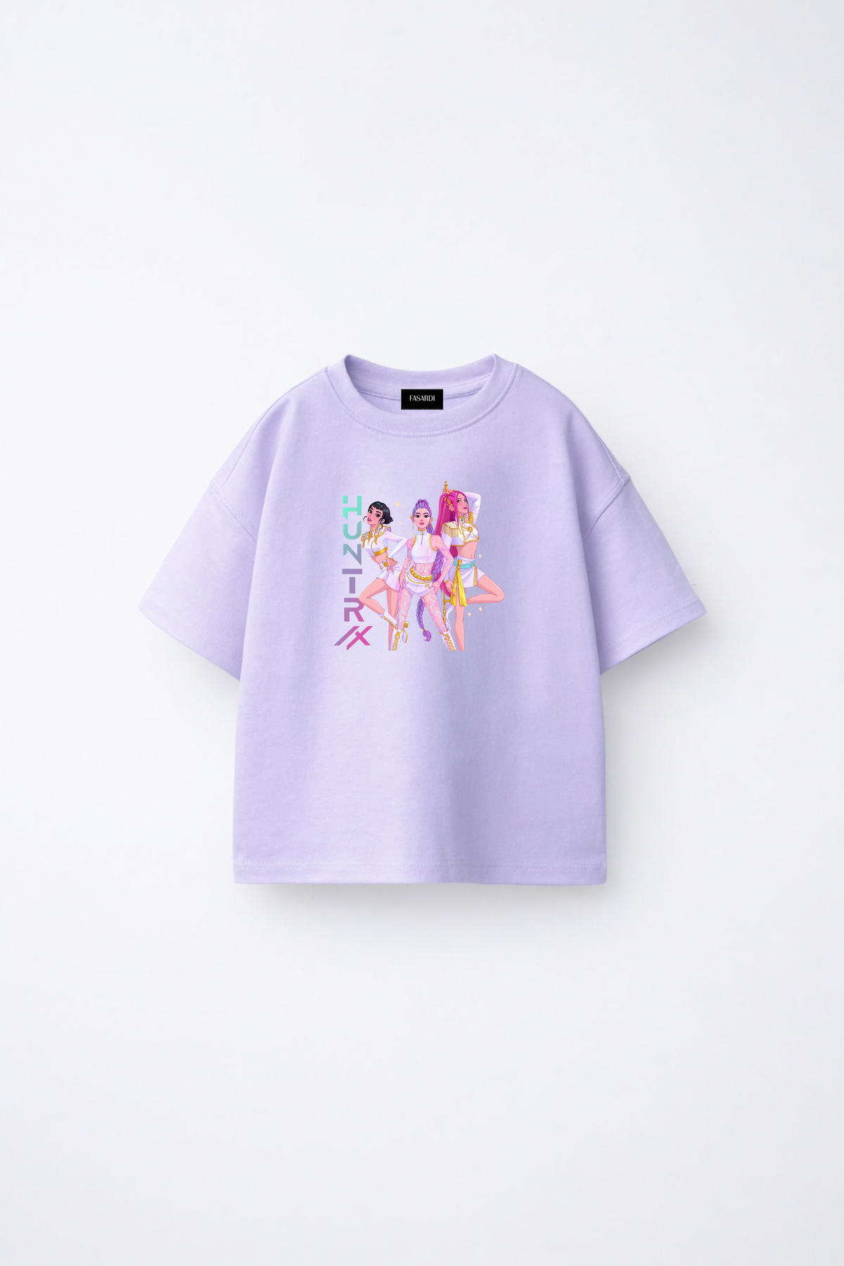 Kpop Demon Hunters Huntrix Zoey Rumi Mira Printed Oversize 100% Cotton Short Sleeve Girls T-Shirt