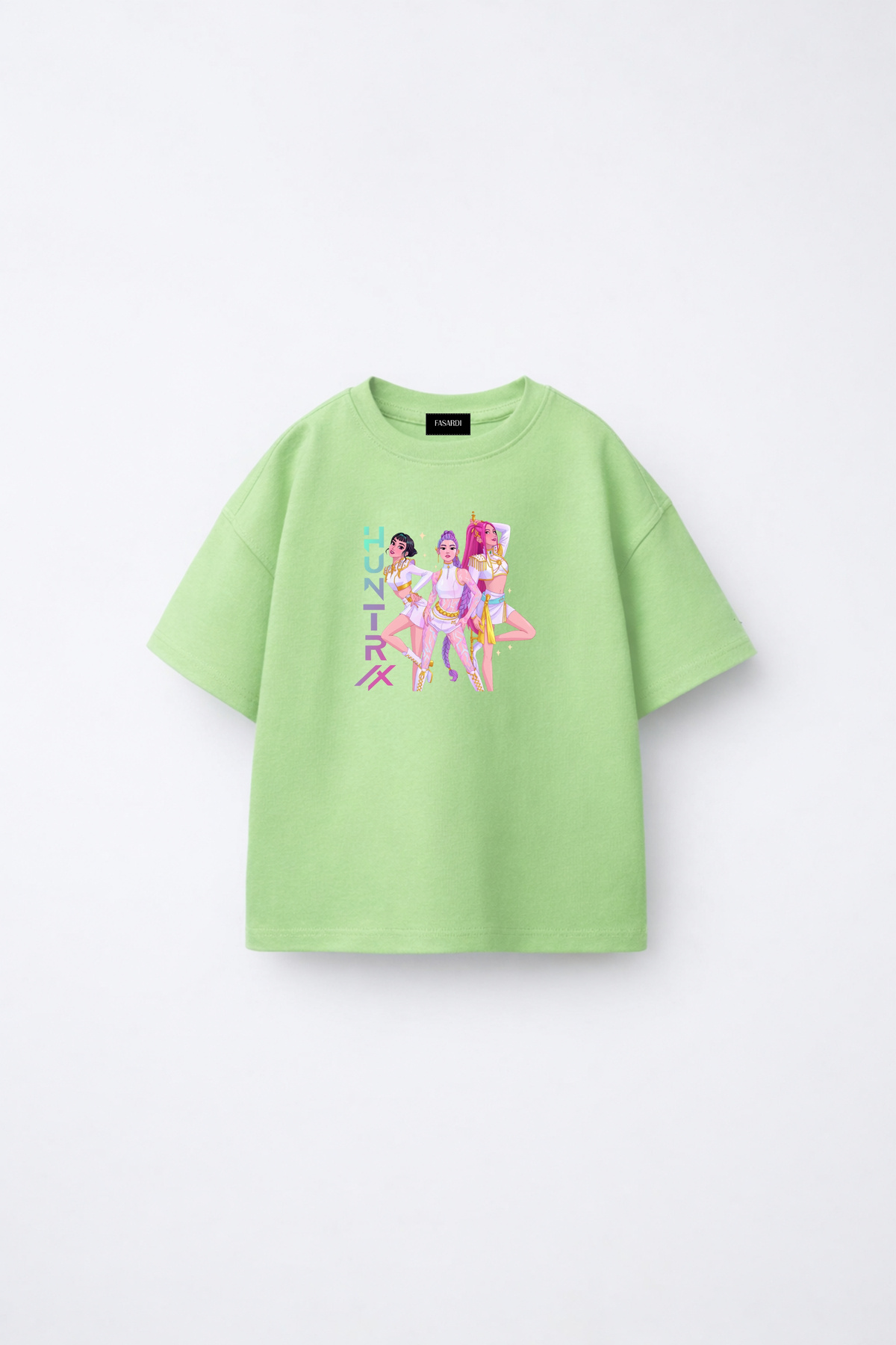 Kpop Demon Hunters Huntrix Zoey Rumi Mira Printed Oversize 100% Cotton Short Sleeve Girls T-Shirt