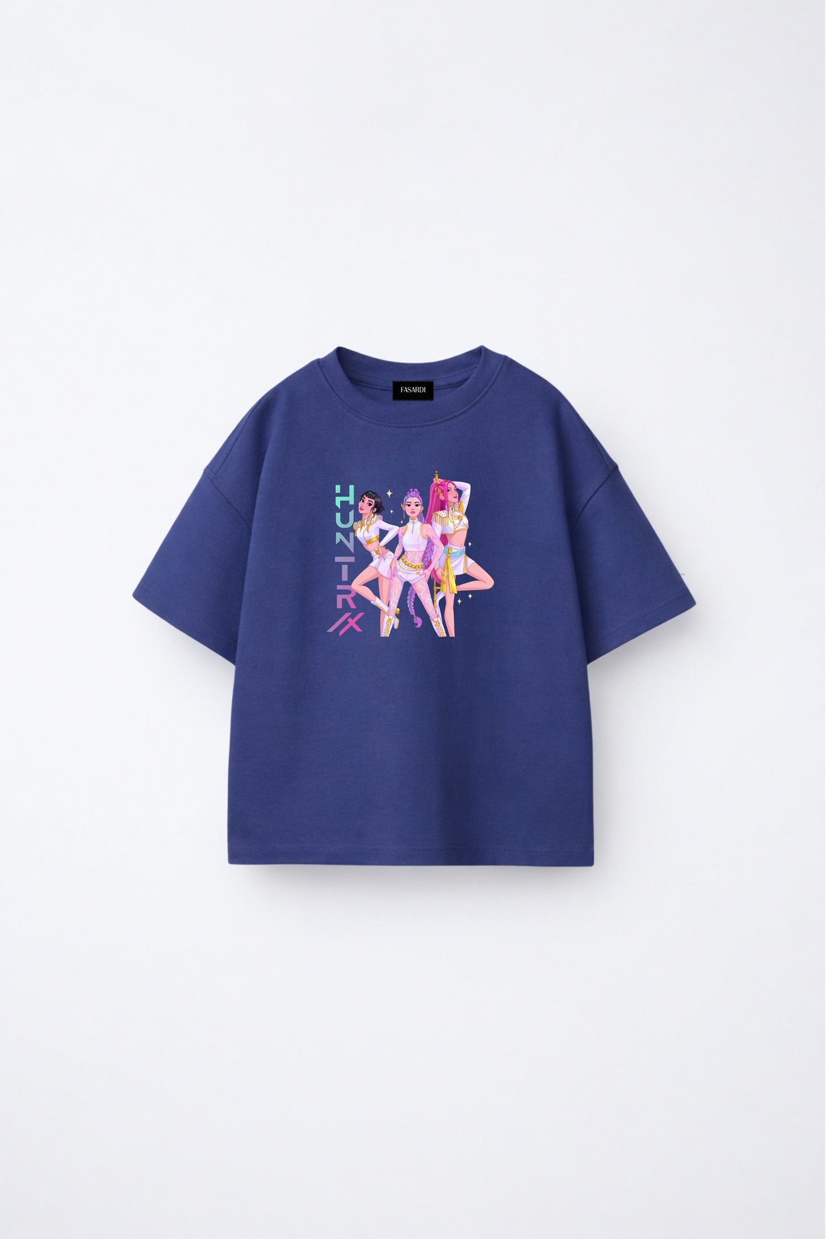 Kpop Demon Hunters Huntrix Zoey Rumi Mira Printed Oversize 100% Cotton Short Sleeve Girls T-Shirt