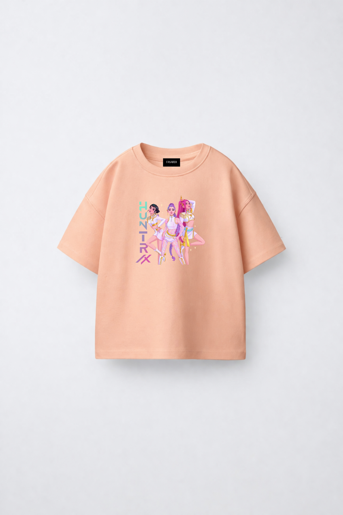 Kpop Demon Hunters Huntrix Zoey Rumi Mira Printed Oversize 100% Cotton Short Sleeve Girls T-Shirt