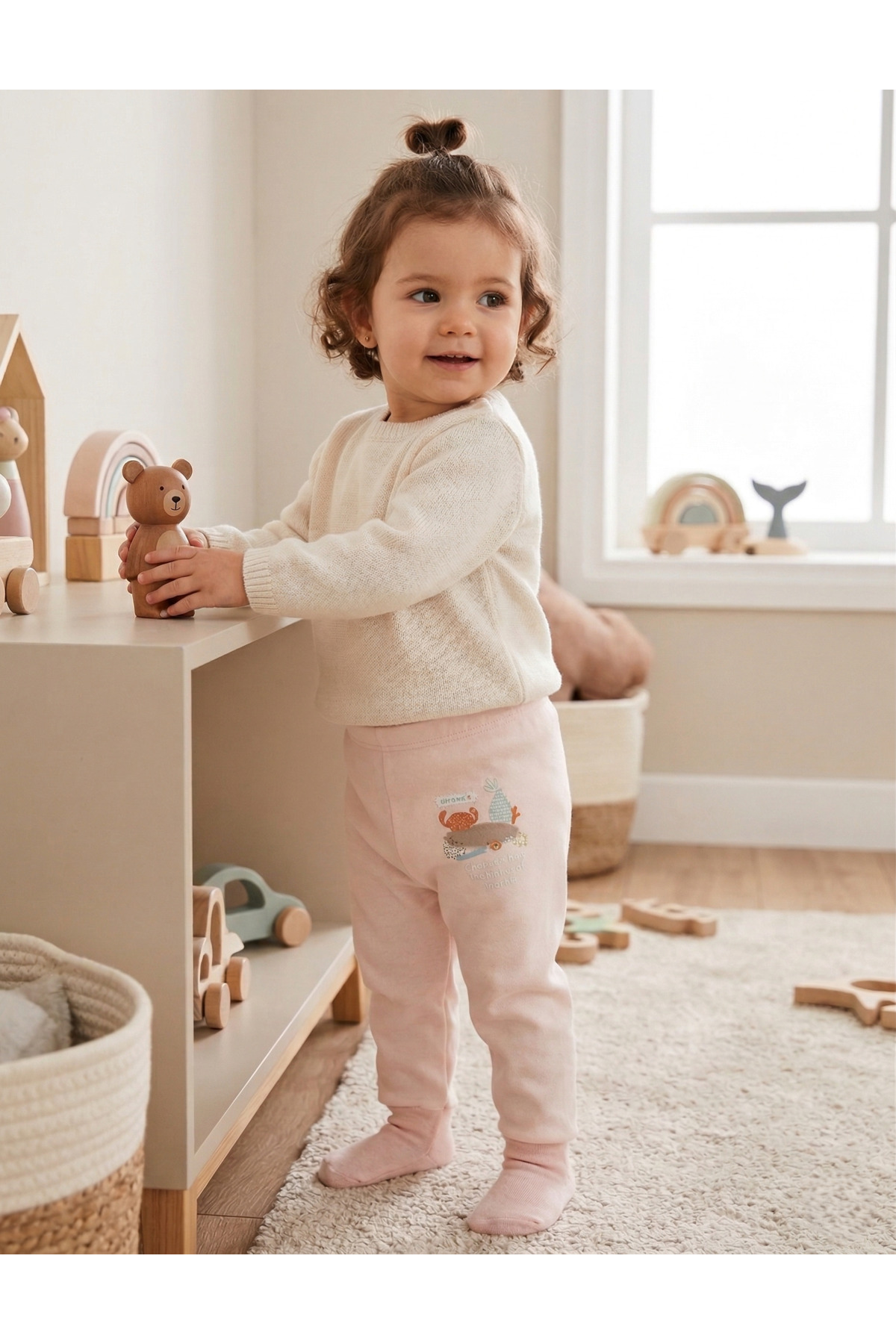 Mother Love %100 ORGANİK PAMUK 2'li Çoraplı Tek Alt 3-36 Ay fotoğrafı 3 (önizleme)