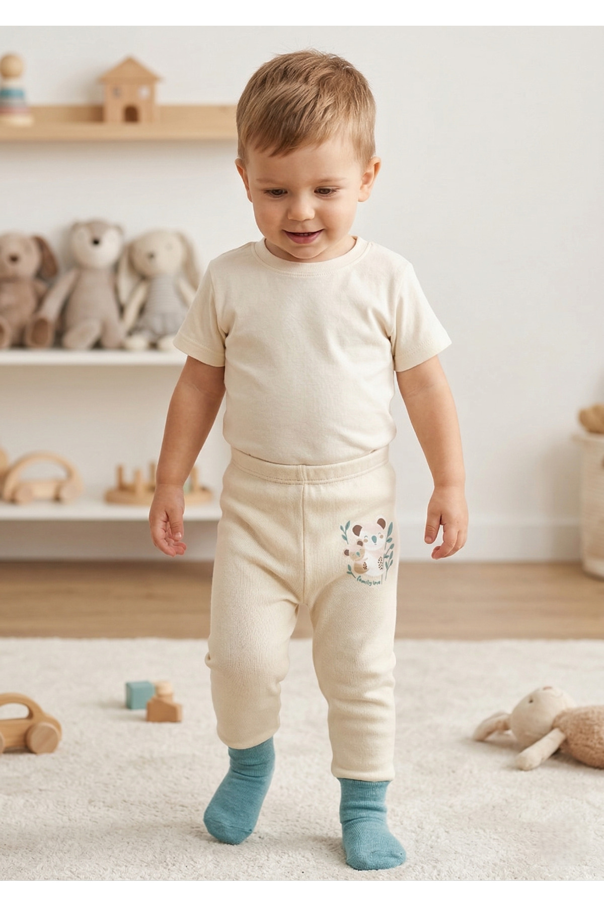 Mother Love %100 ORGANİK PAMUK 2'li Çoraplı Tek Alt 3-36 Ay fotoğrafı 2 (önizleme)