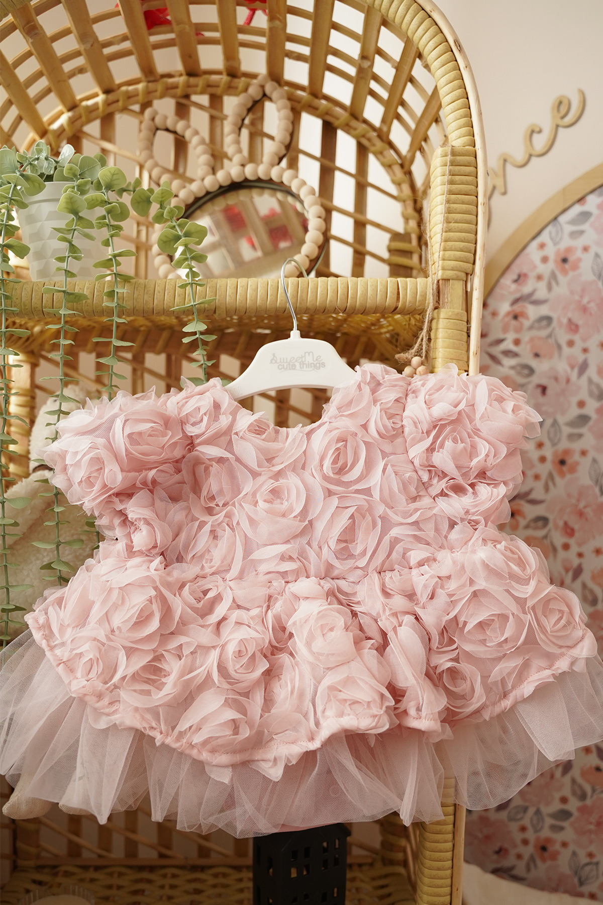 ALYRA Kız Bebek 3D Çiçekli Tüllü Prenses Elbise Doğum Günü Özel Gün Elbisesi Fotoğrak Çekimi Elbisesi fotoğrafı 7 (önizleme)