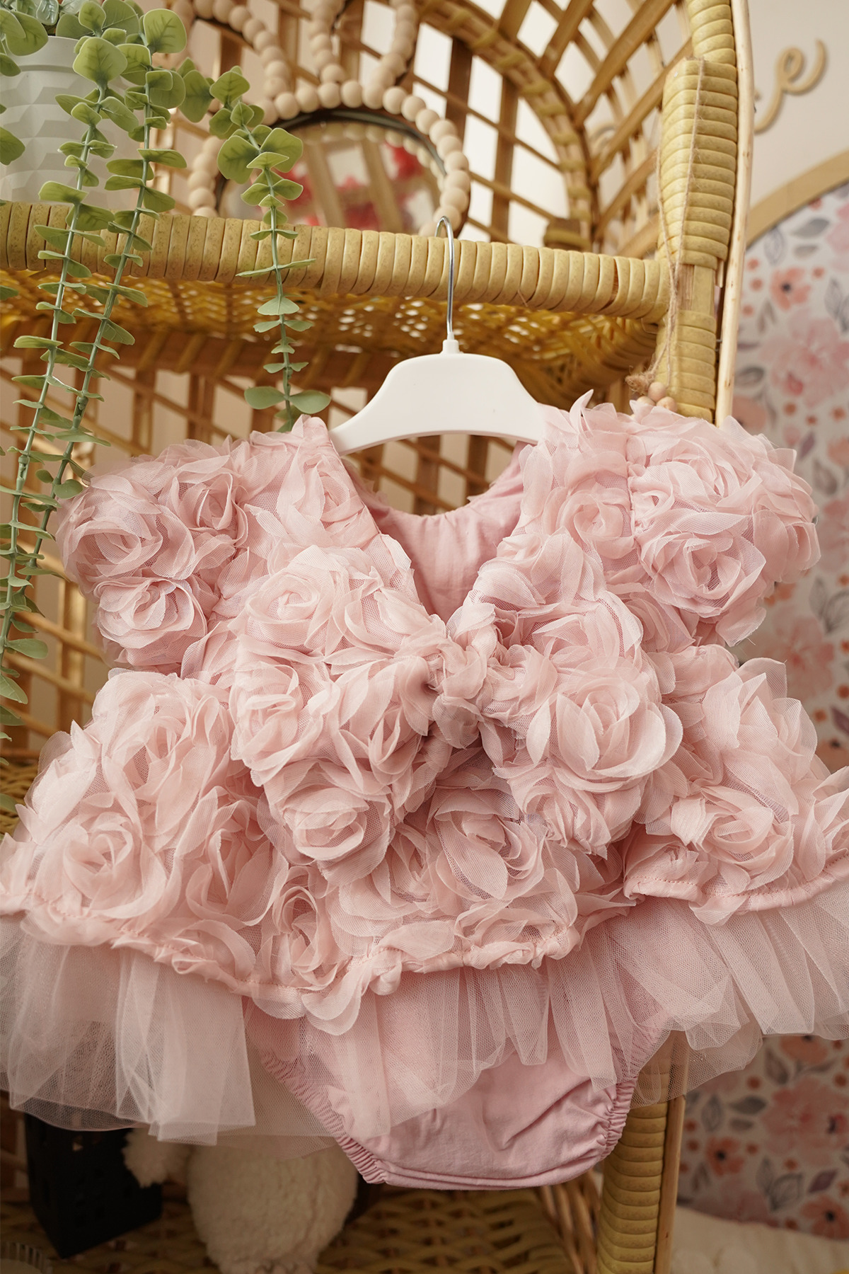 ALYRA Kız Bebek 3D Çiçekli Tüllü Prenses Elbise Doğum Günü Özel Gün Elbisesi Fotoğrak Çekimi Elbisesi fotoğrafı 6 (önizleme)