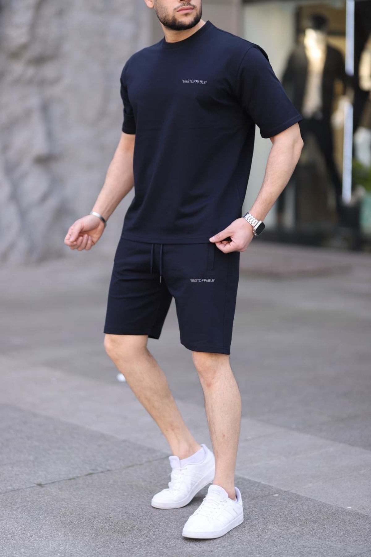 Fors Life Erkek Comfort Fit Rahat Kalıp 2'li Set T-shirt ve Şort Eşofman Takımı görsel 3