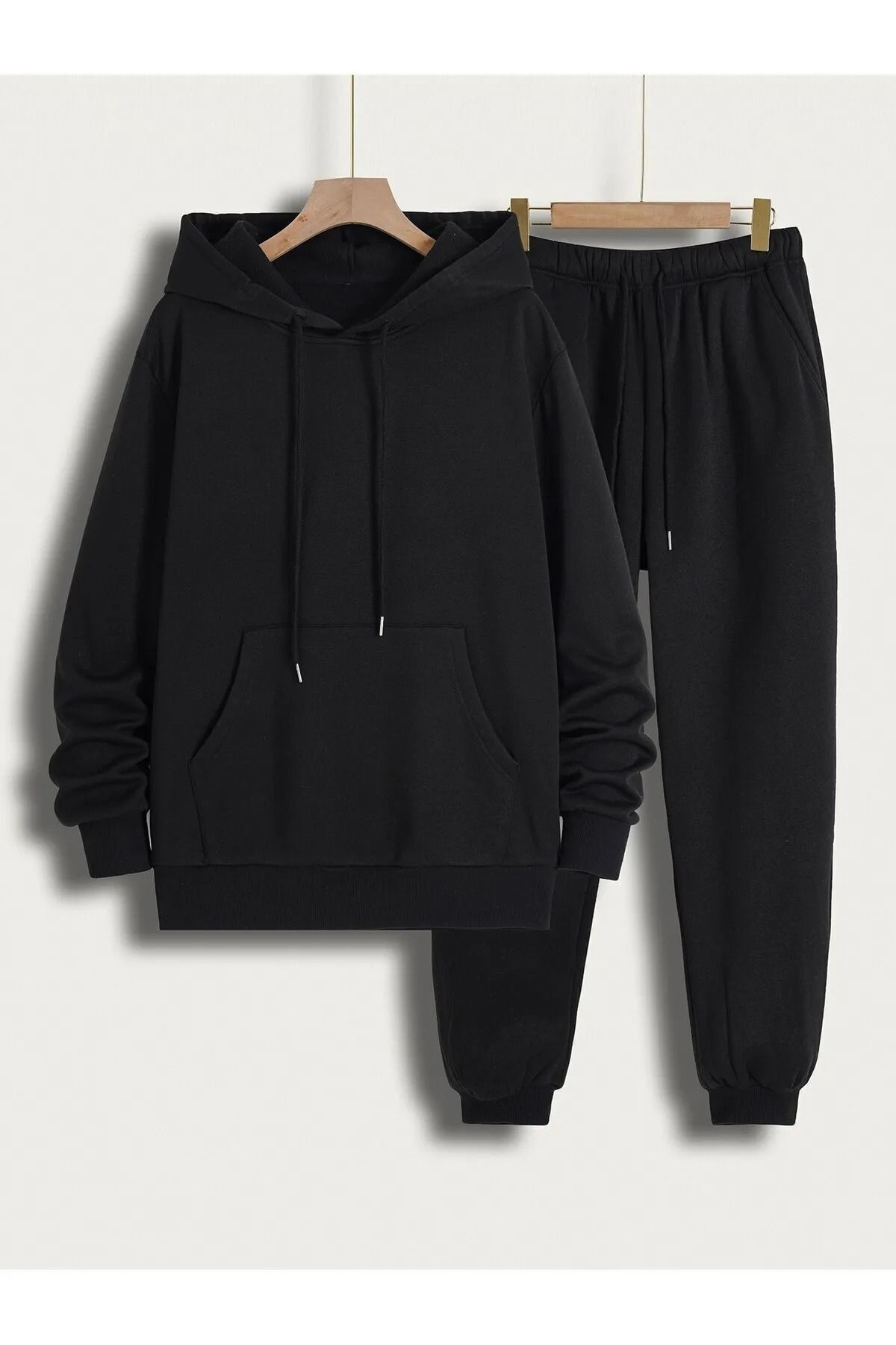 2'Lİ UNISEX KAPÜŞONLU EŞOFMAN TAKIM EYAXX Sportwear Company — رنگارنگ EYAXX-SİYAH-GRİ-SAKSMAVİ-RİBANAPAÇA — تصویر 5 از 6