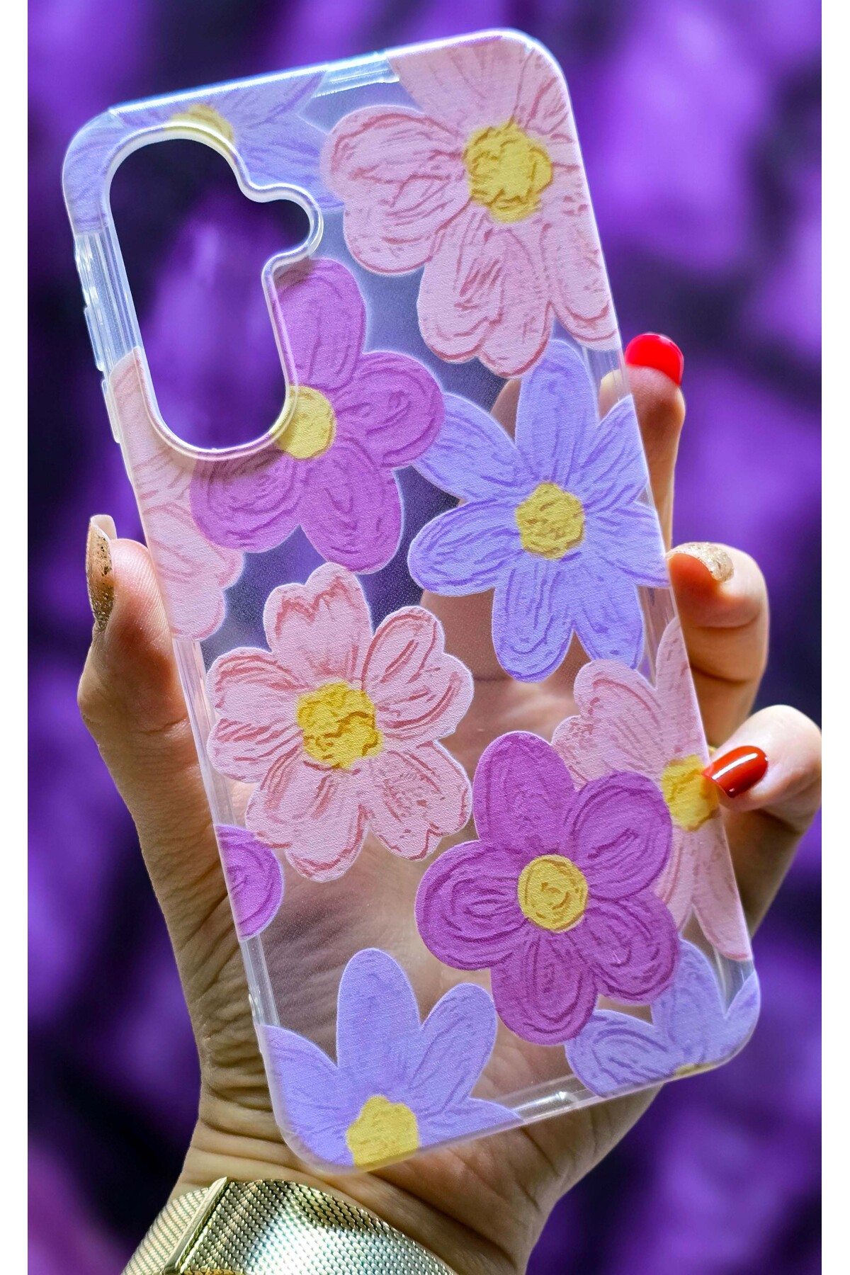 Samsung Galaxy A17 Compatible Transparent Silicone Phone Case with Pastel Color Pattern
