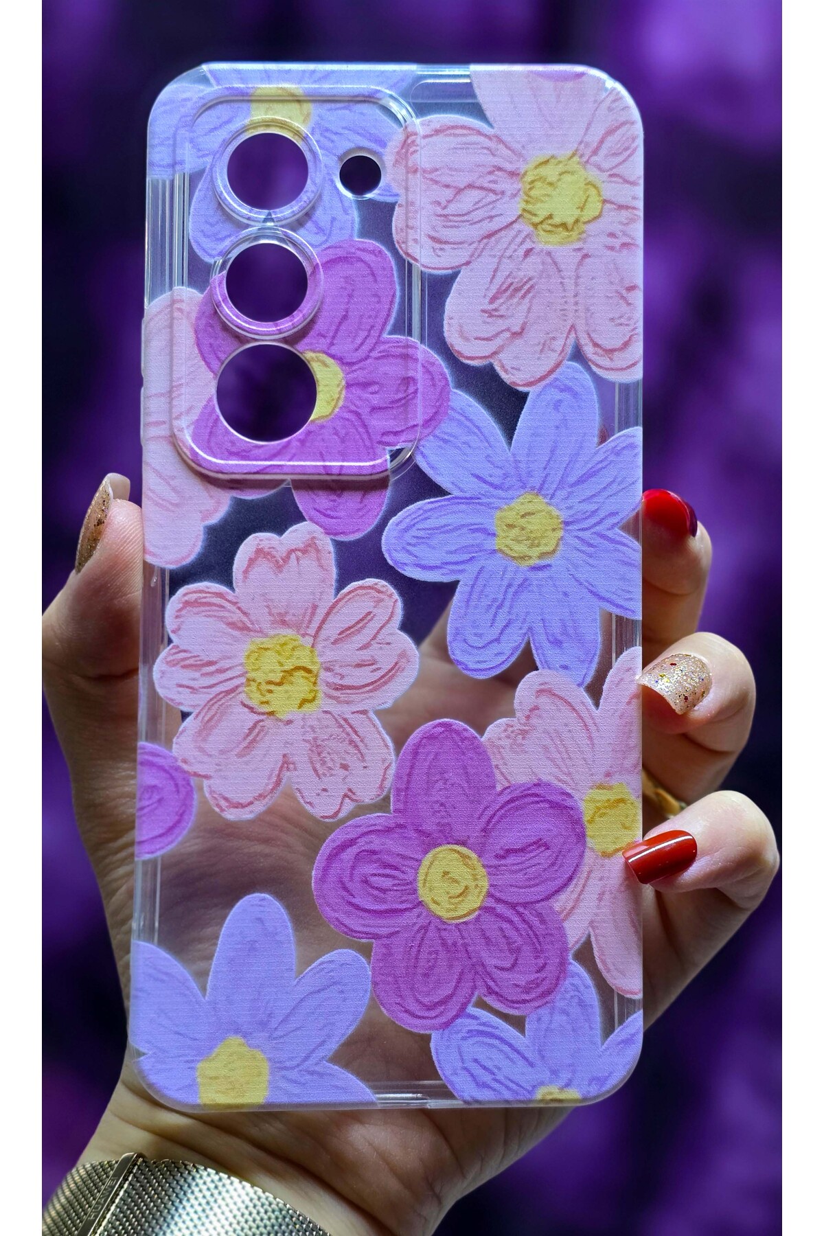 Redmi 15 Compatible Transparent Silicone Phone Case with Pastel Color Pattern