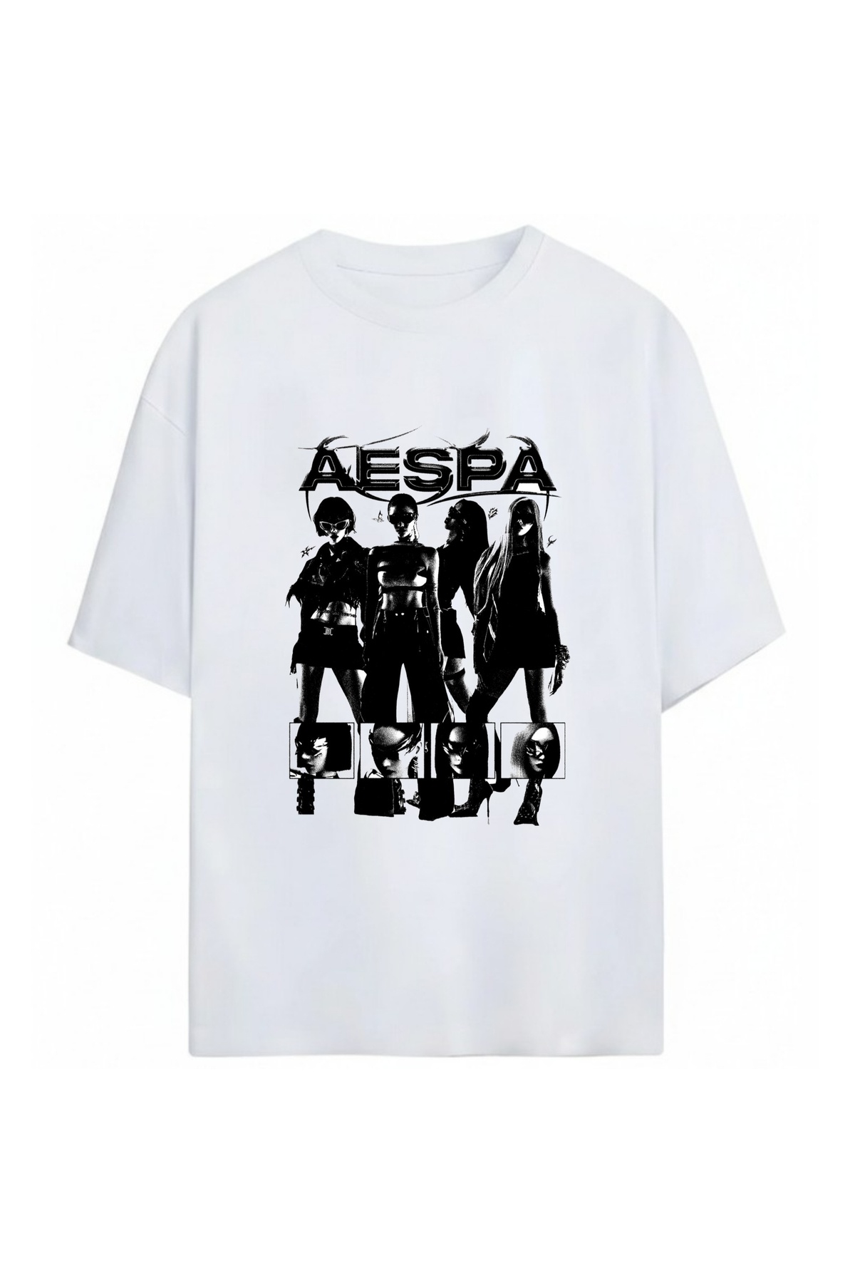 aespa Tシャツ SVART WEAR Aespa K-Pop Unisex Oversize %100 Pamuklu T-Shirt - Fiyatı