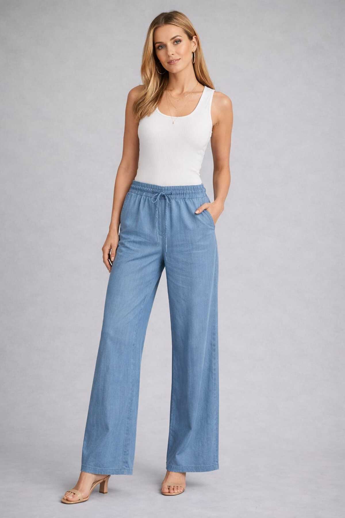 Pelin Jeans  KOT BOL PAÇA PANTOLON (TENSEL KUMAŞ)