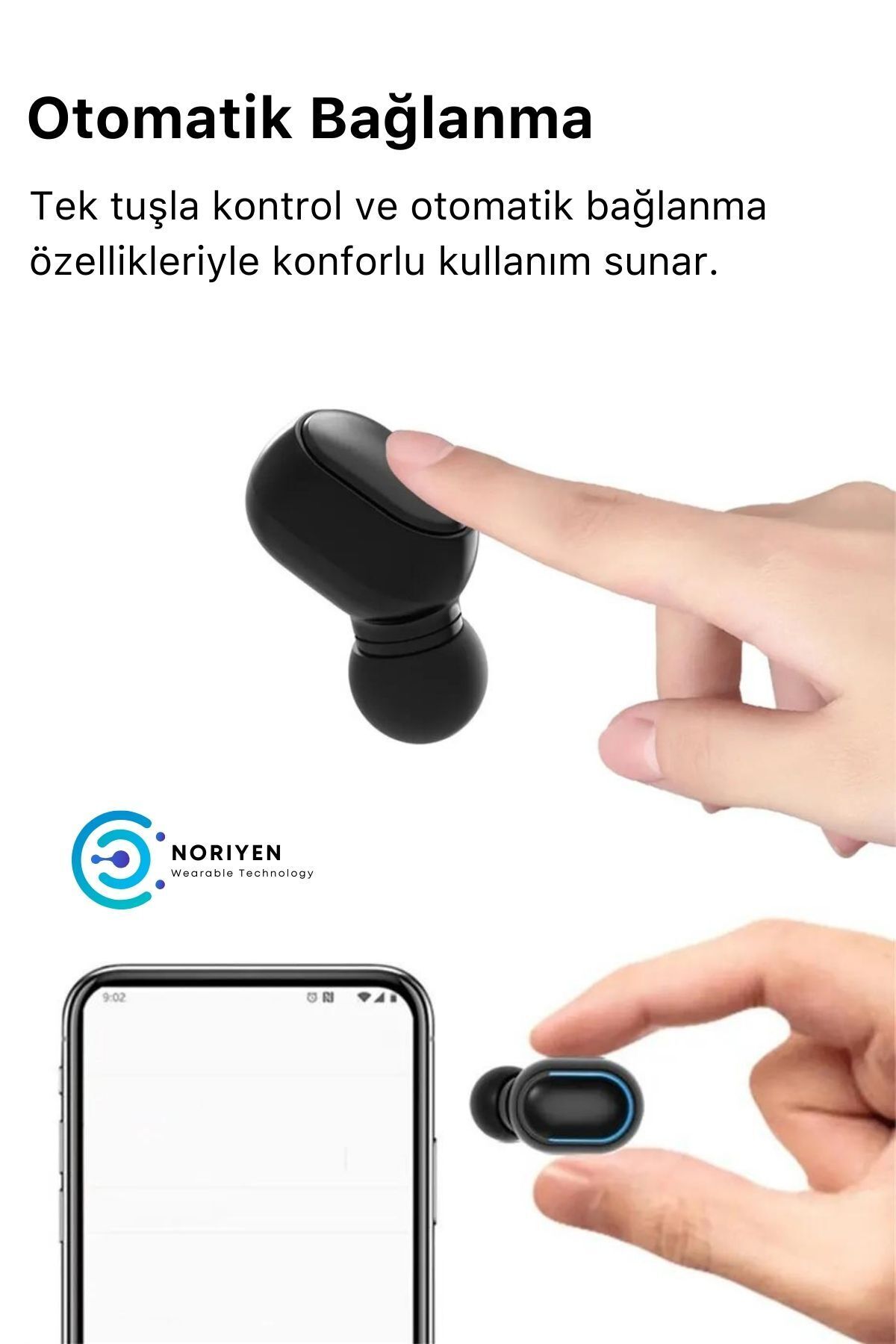 Yeni Nesil E7S Dots Full HD Stereo Ses Çift Mikrofonlu Extra Bass Kablosuz 5.0 Bluetooth Kulaklık